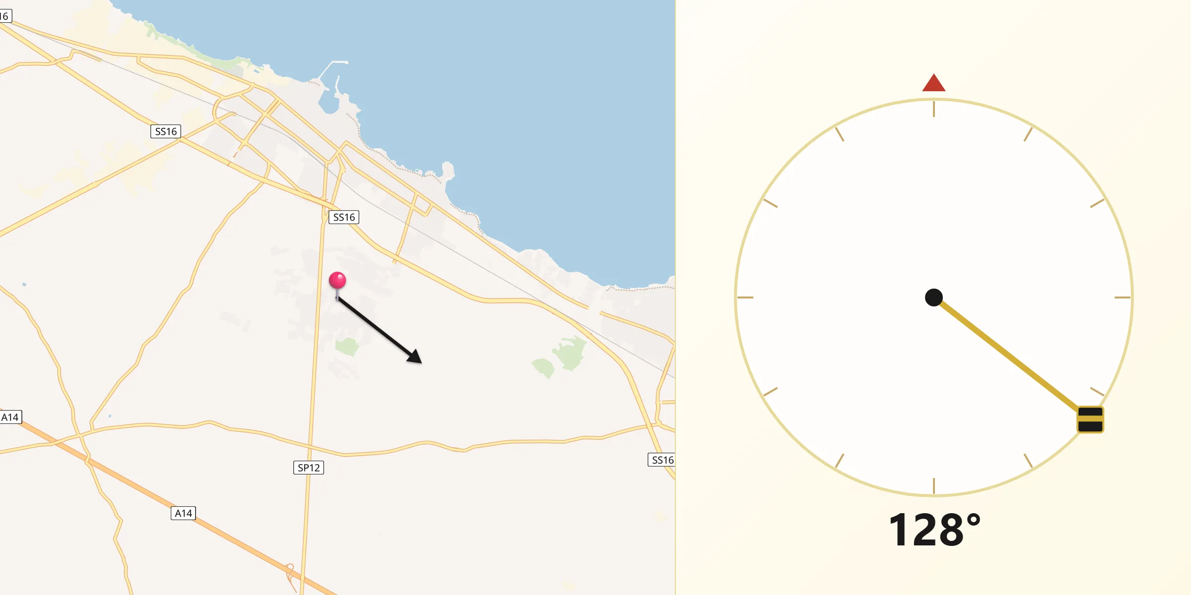 Direzione della Qibla da Capirro