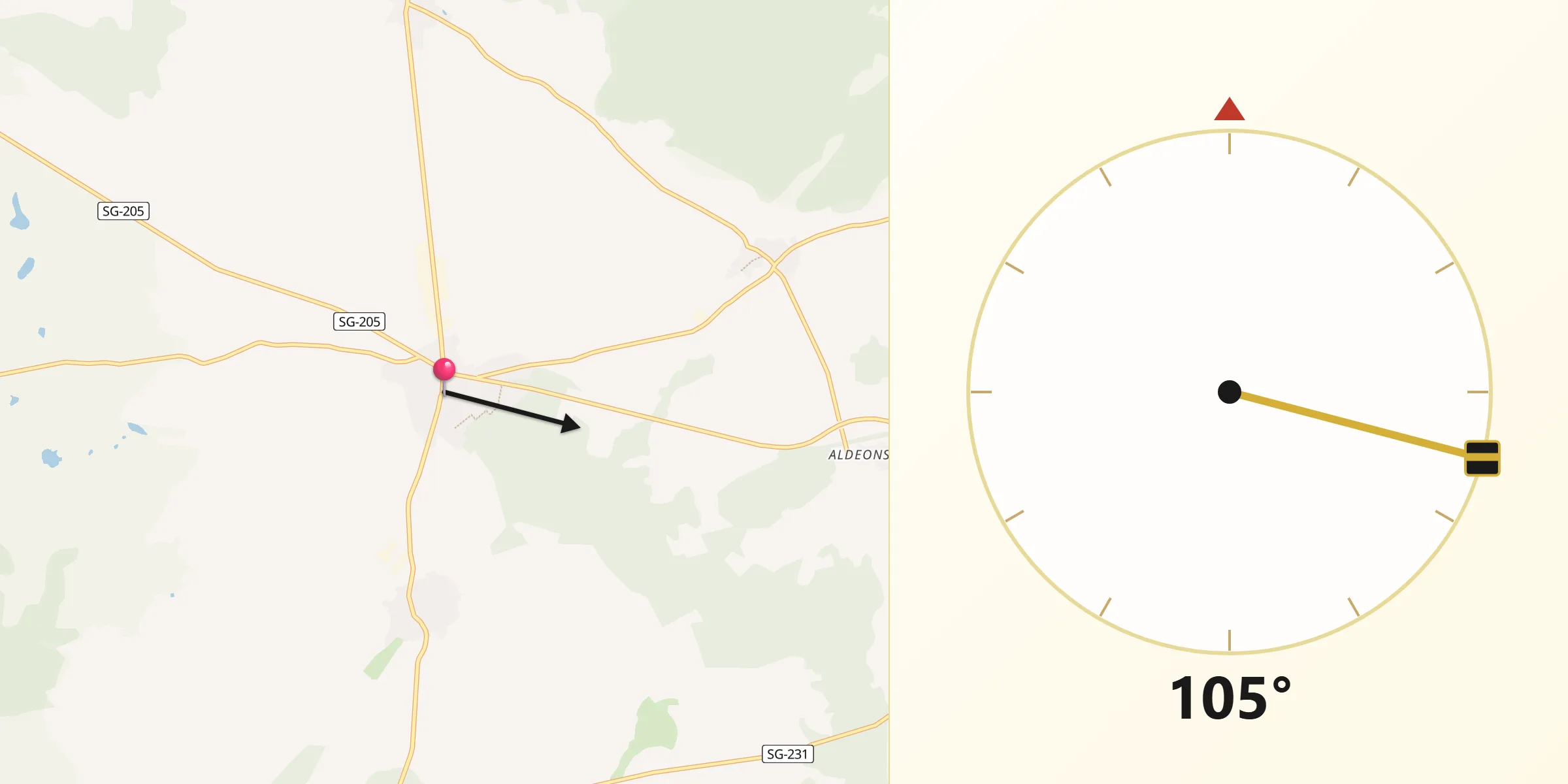 Dirección de la Qibla desde Cantalejo