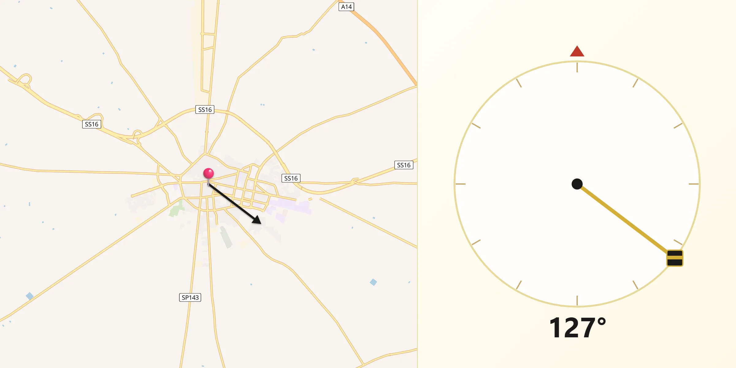 Direzione della Qibla da Cerignola