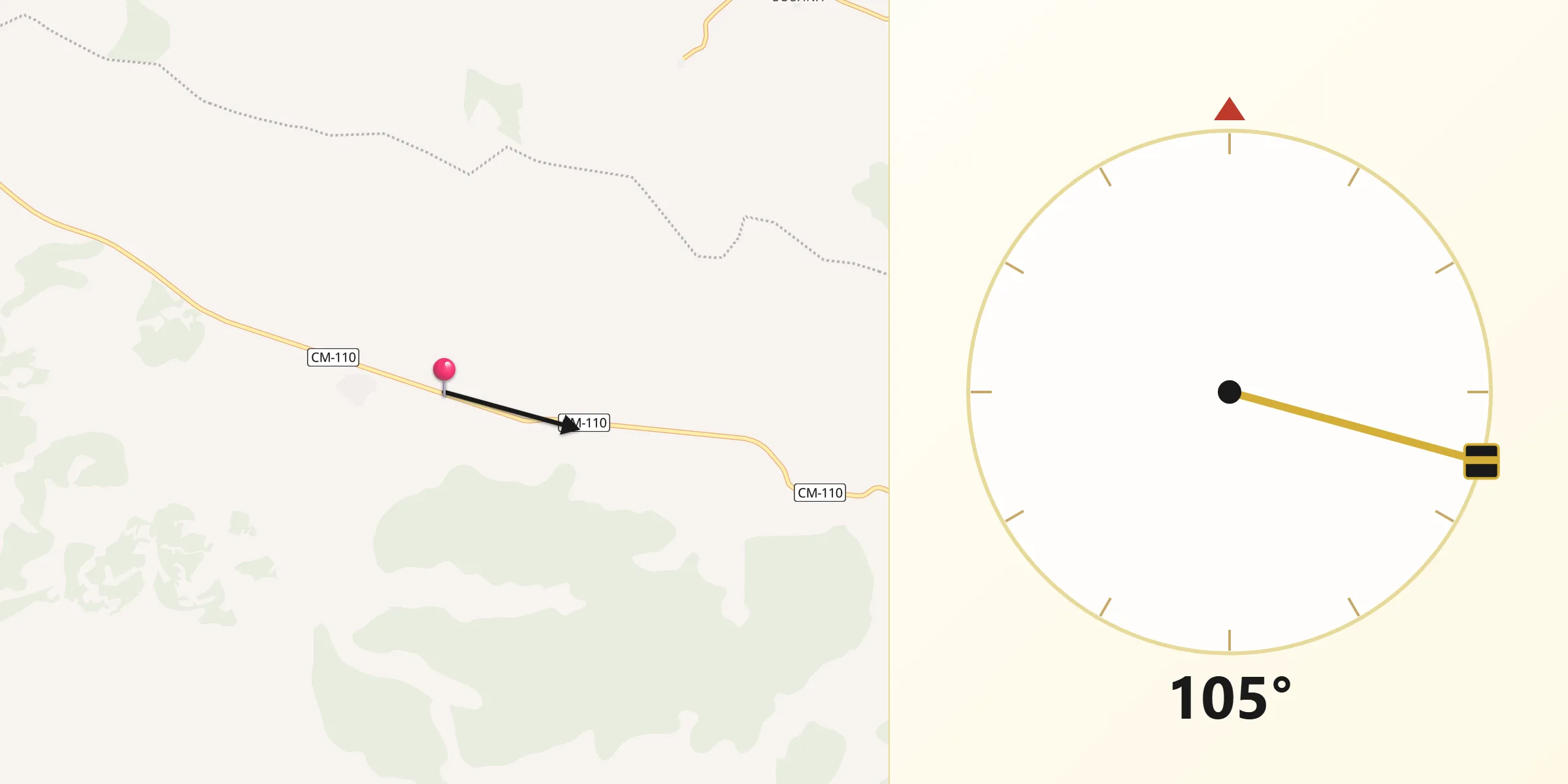 Dirección de la Qibla desde Campisábalos
