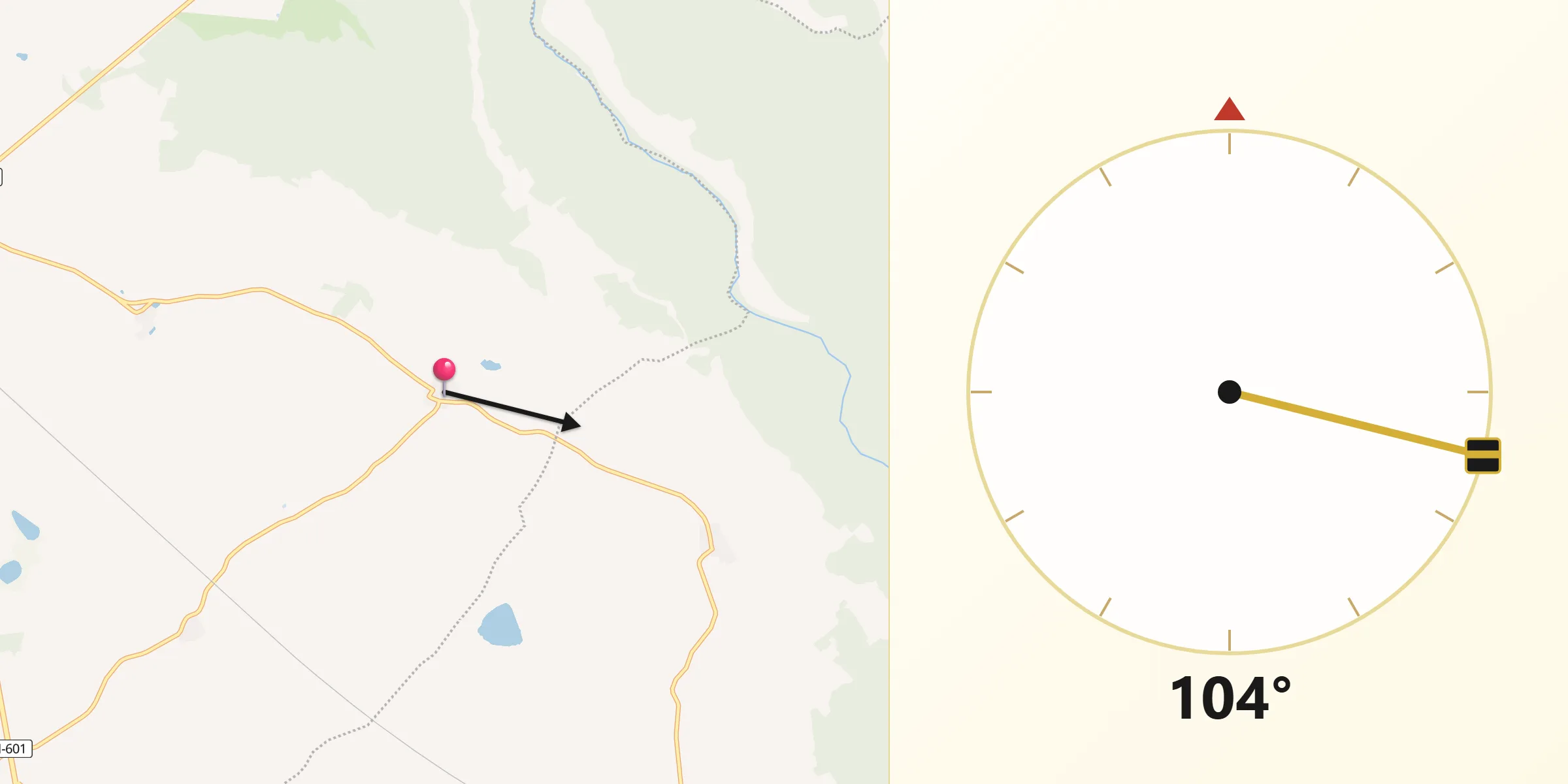 Dirección de la Qibla desde Llano de Olmedo