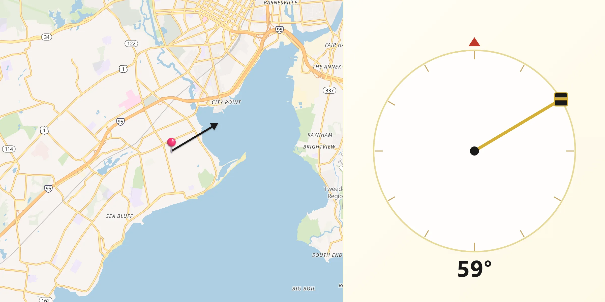 Qibla Direction from West Haven