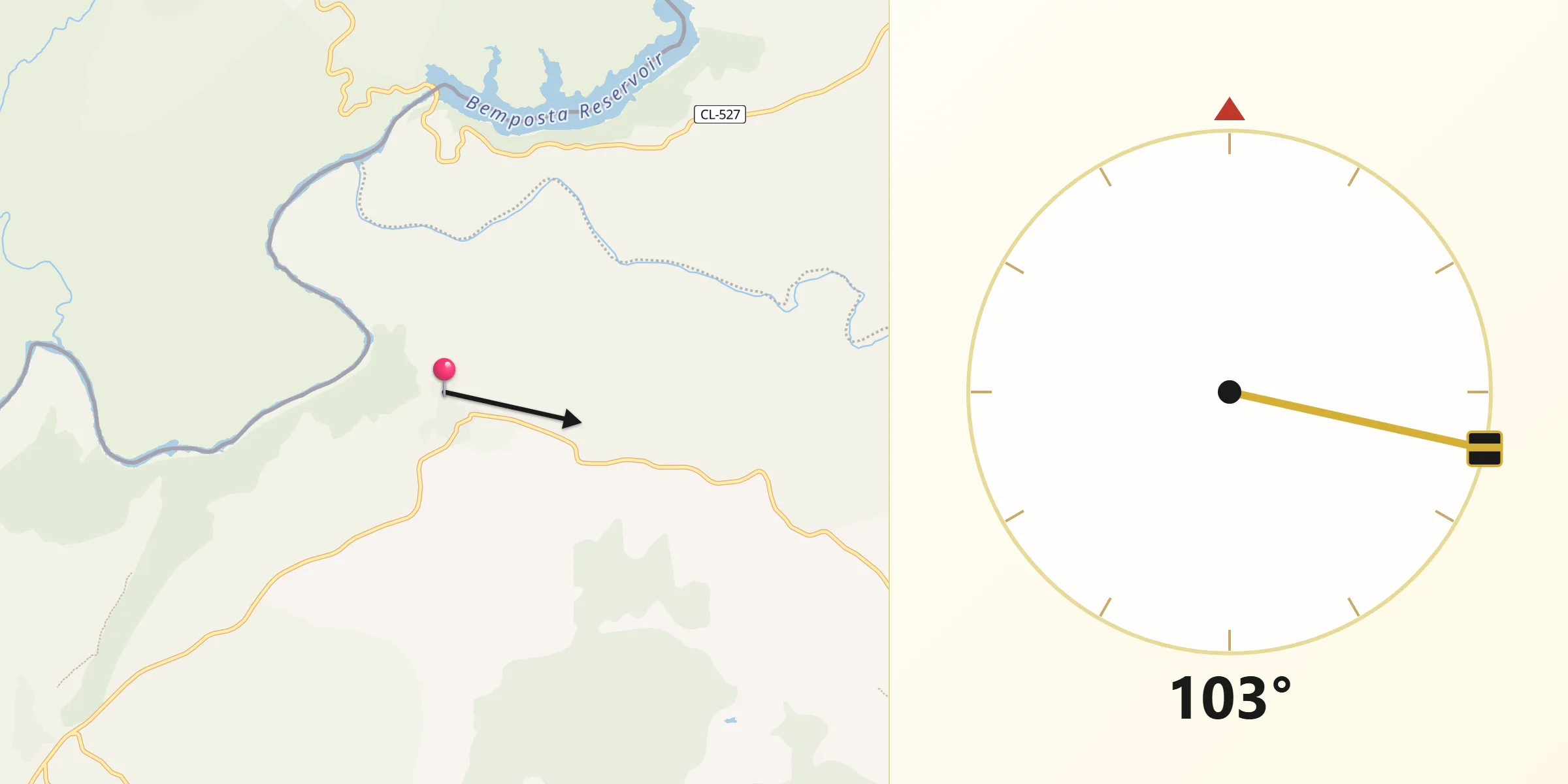Dirección de la Qibla desde Villarino de los Aires