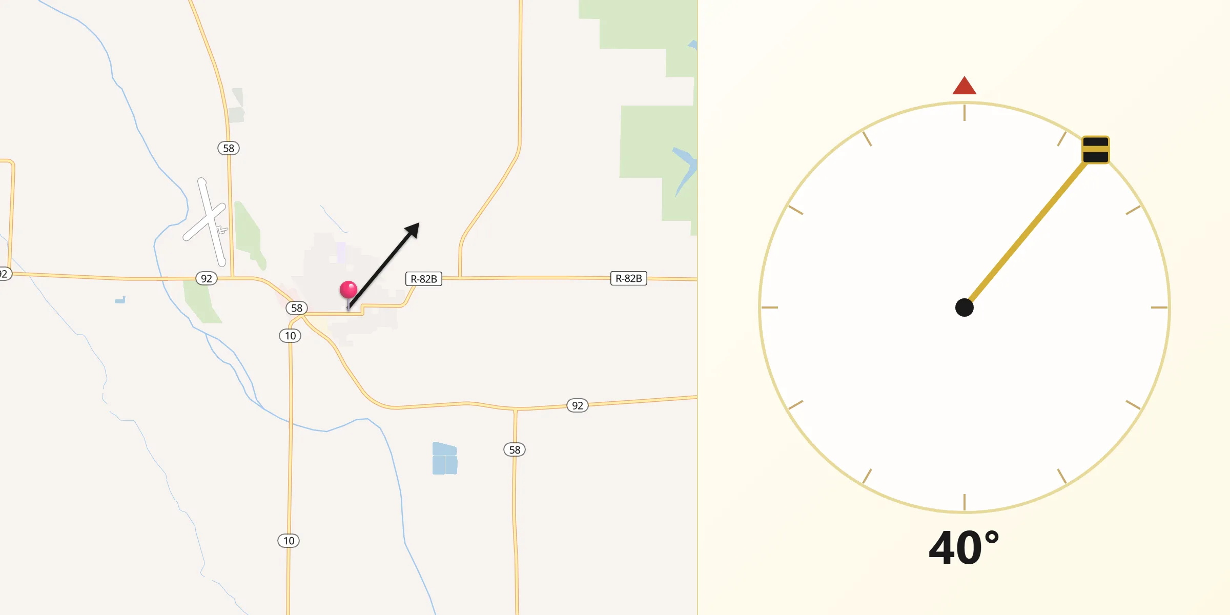 Qibla Direction from Loup City