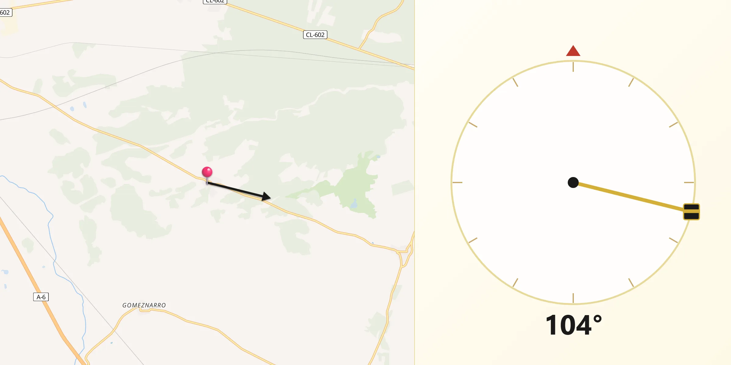 Dirección de la Qibla desde Moraleja de las Panaderas