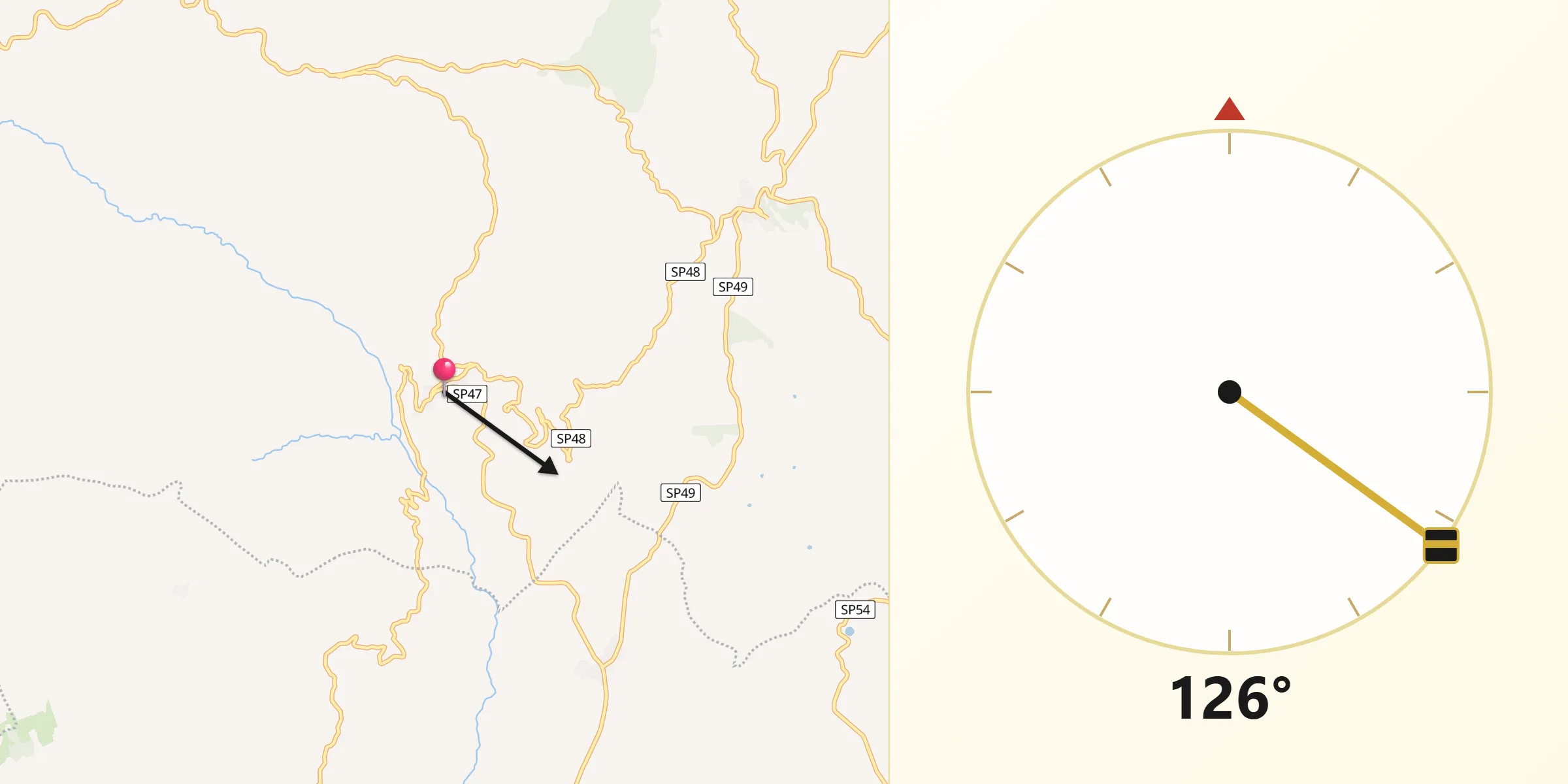 Direzione della Qibla da Ginestra degli Schiavoni