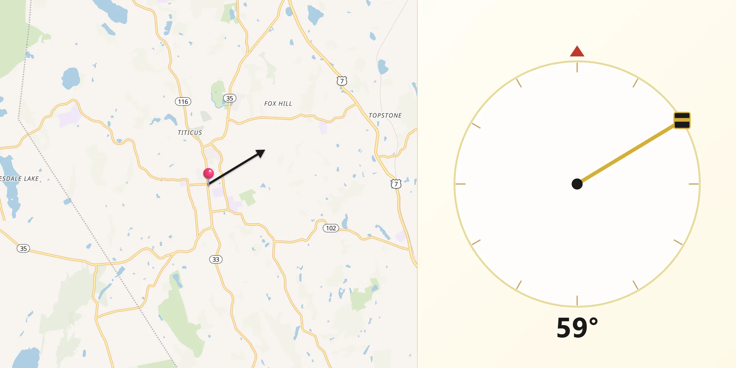 Qibla Direction from Ridgefield