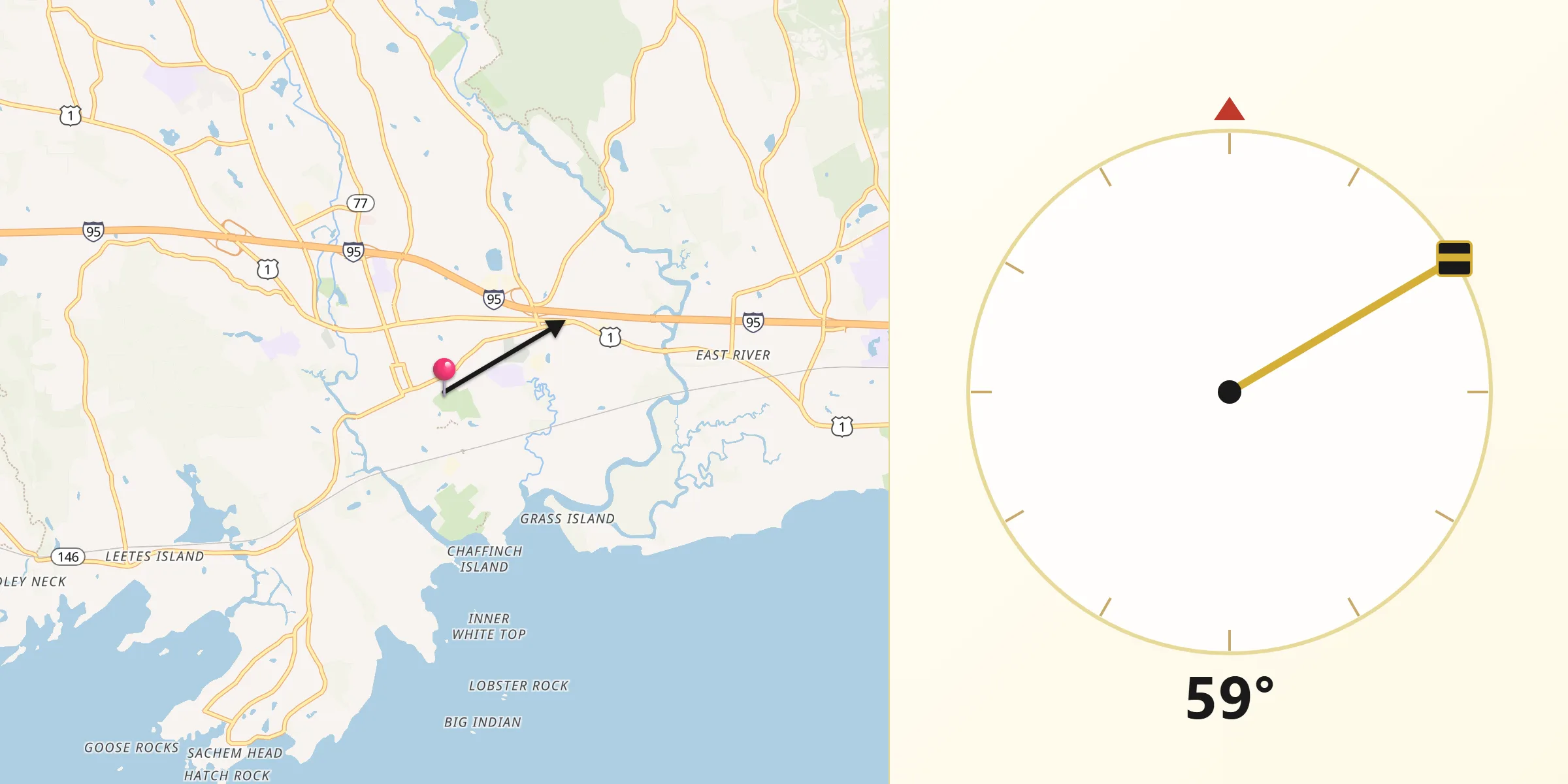 Qibla Direction from Guilford Center