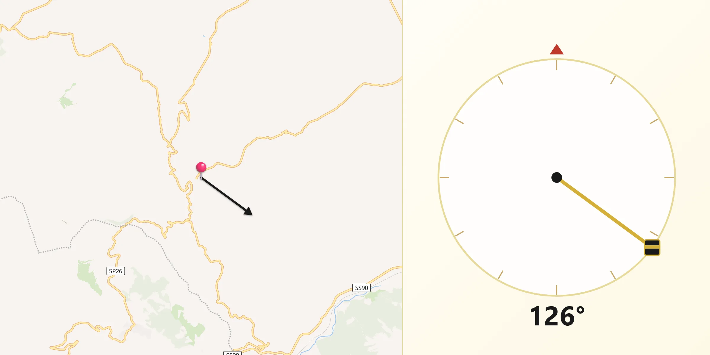 Direzione della Qibla da Orsara di Puglia