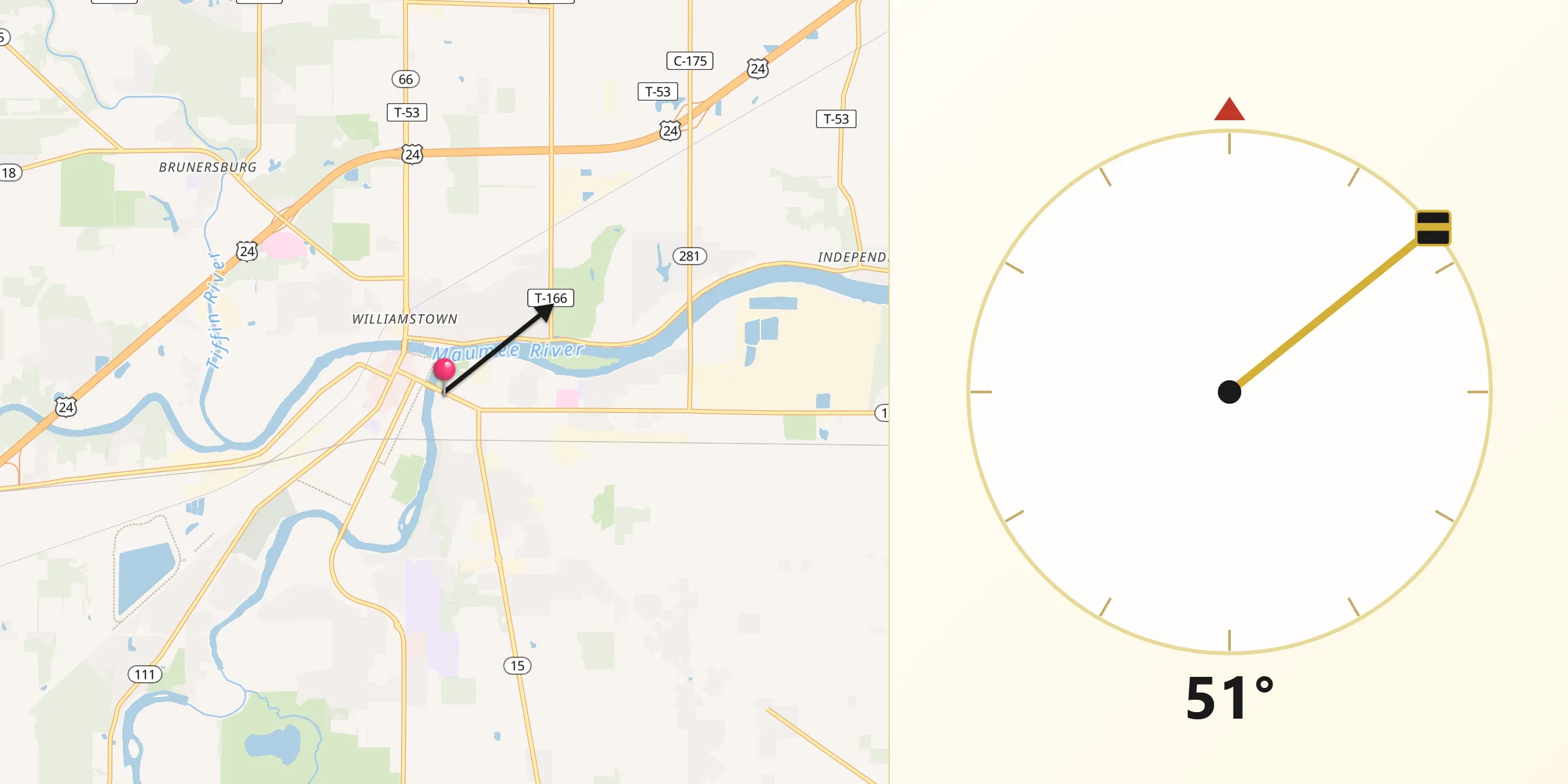 Qibla Direction from Defiance