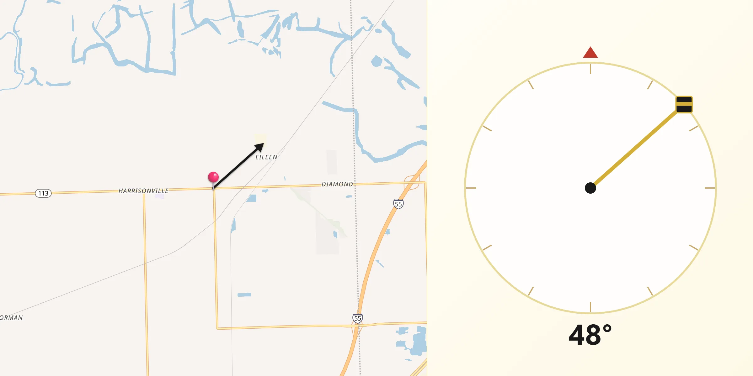 Qibla Direction from Coal City