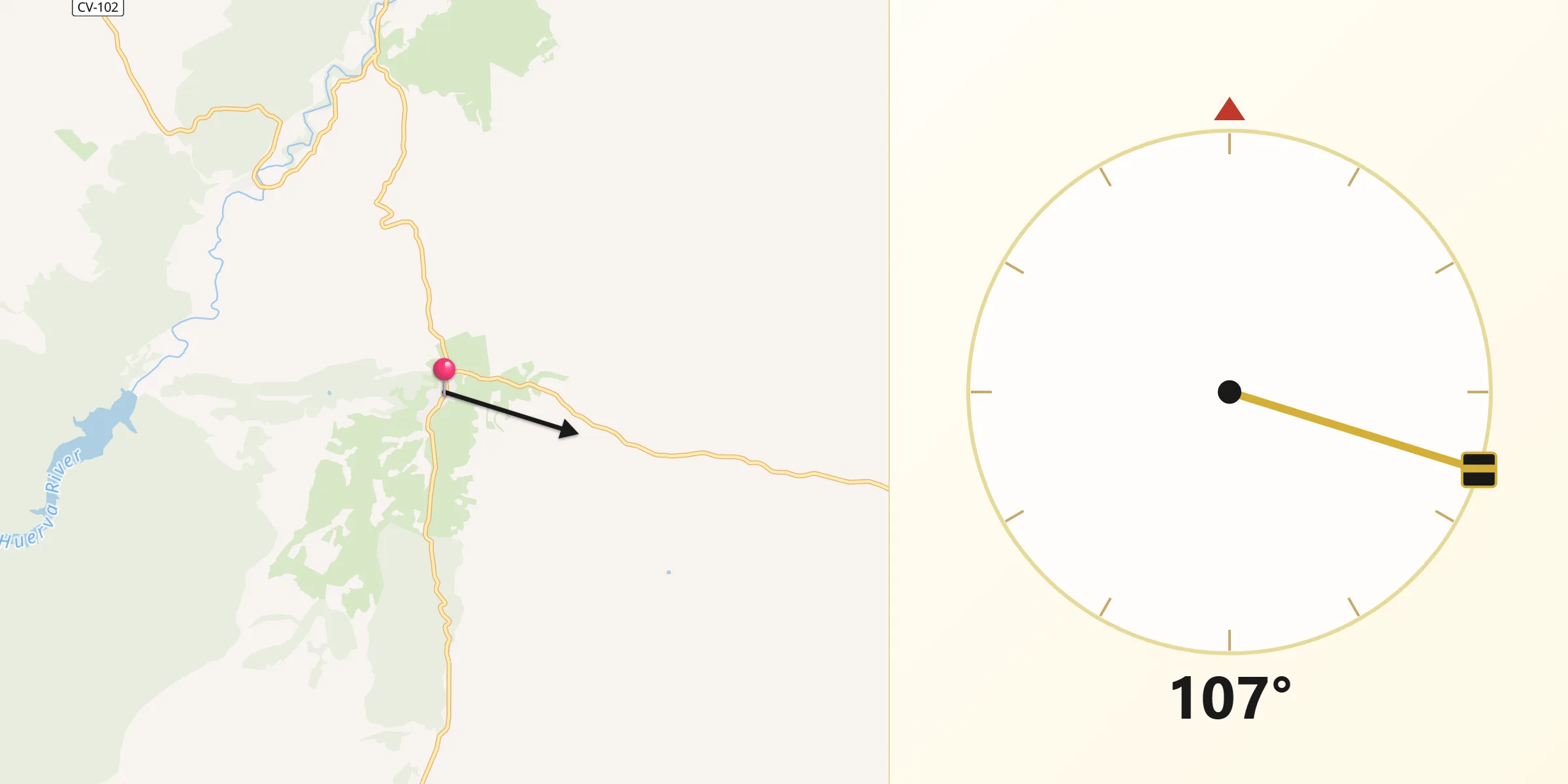 Dirección de la Qibla desde Aguilón