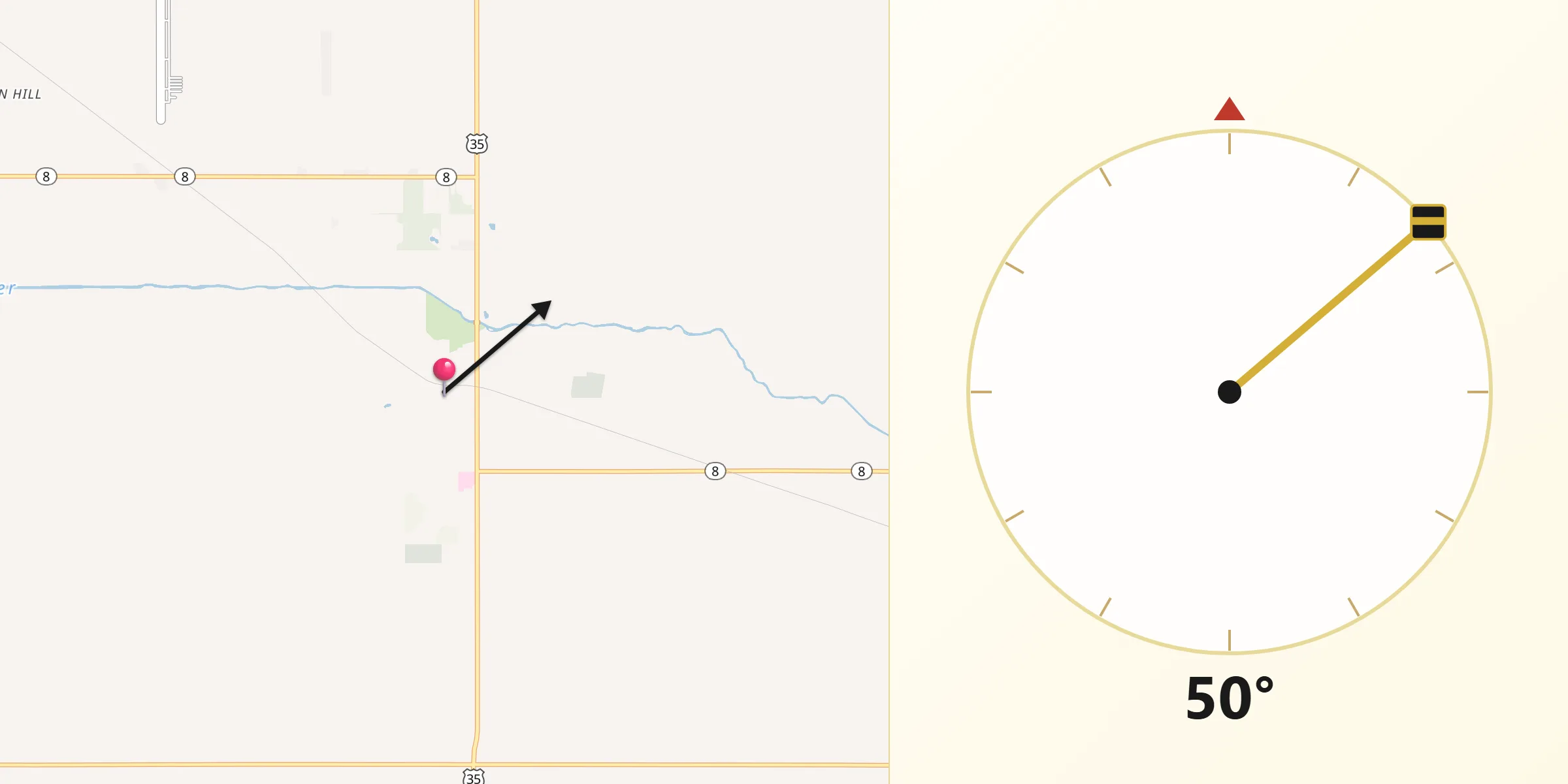 Qibla Direction from Knox