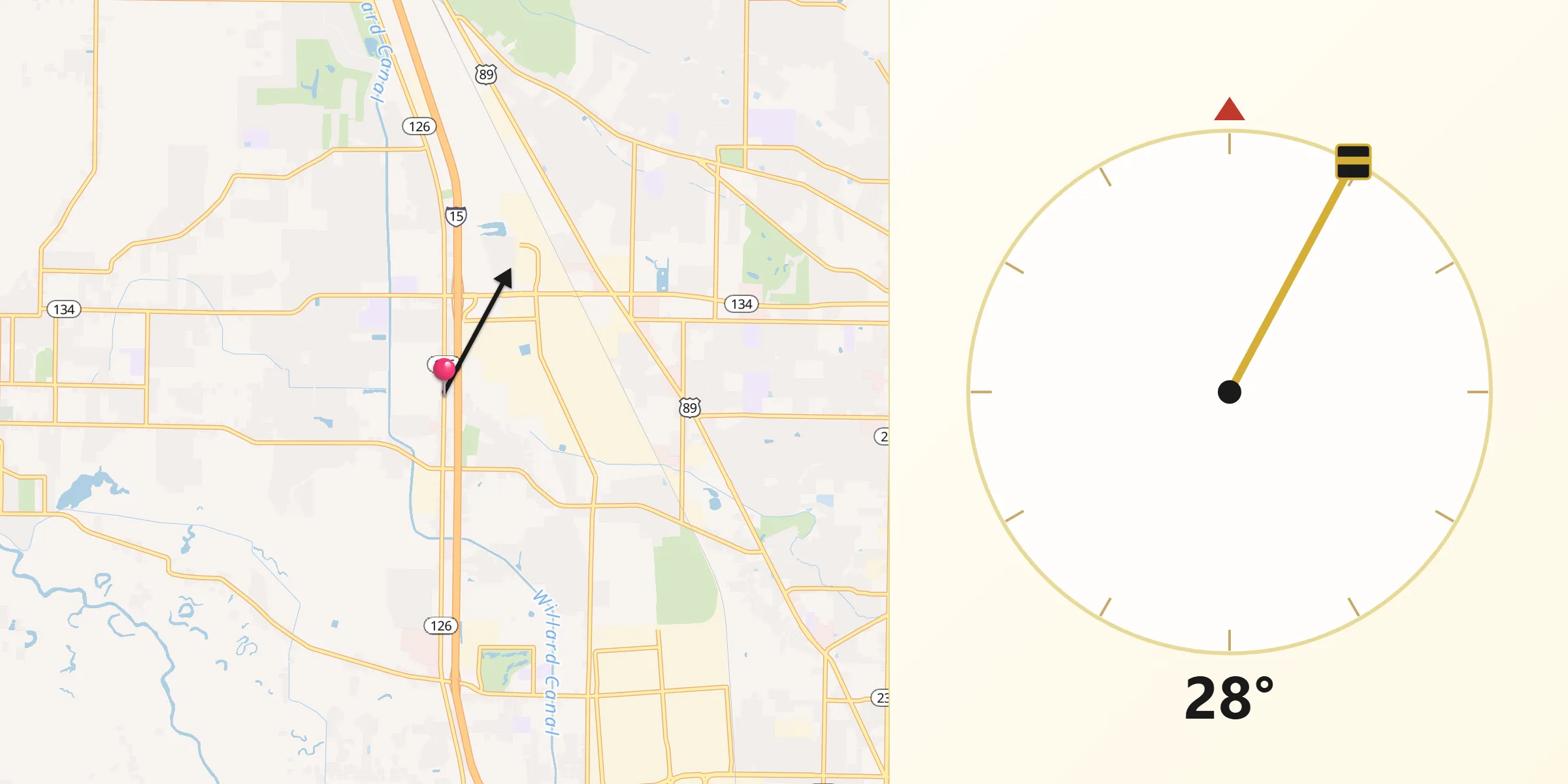 Qibla Direction from Farr West