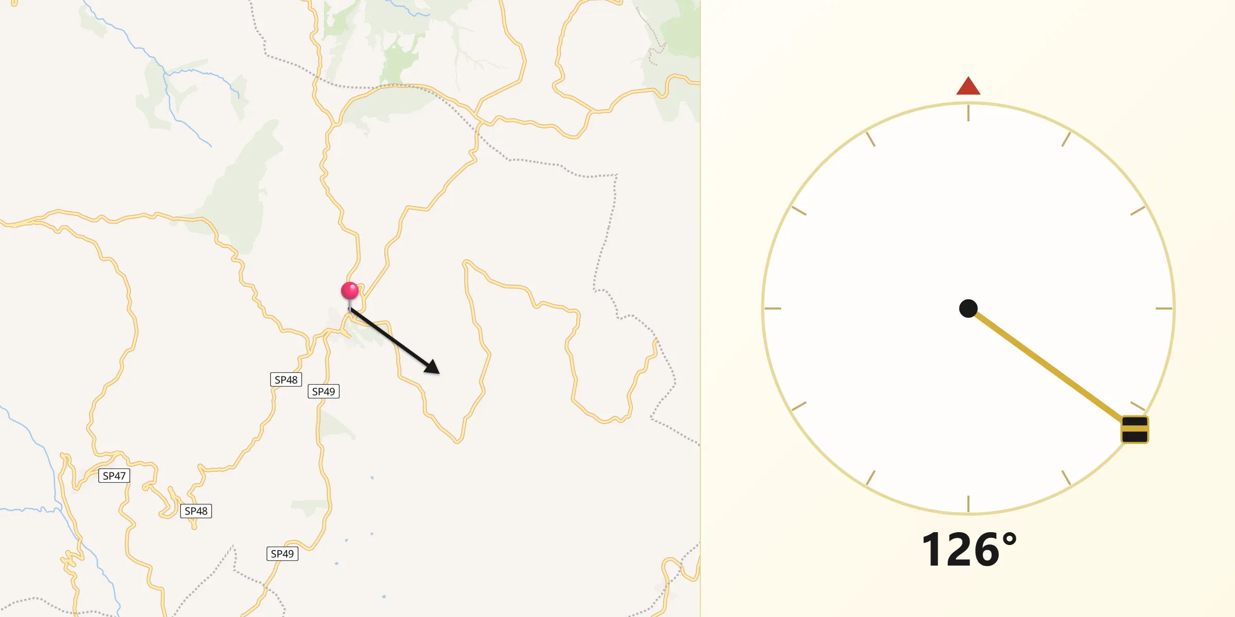 Direzione della Qibla da Castelfranco in Miscano