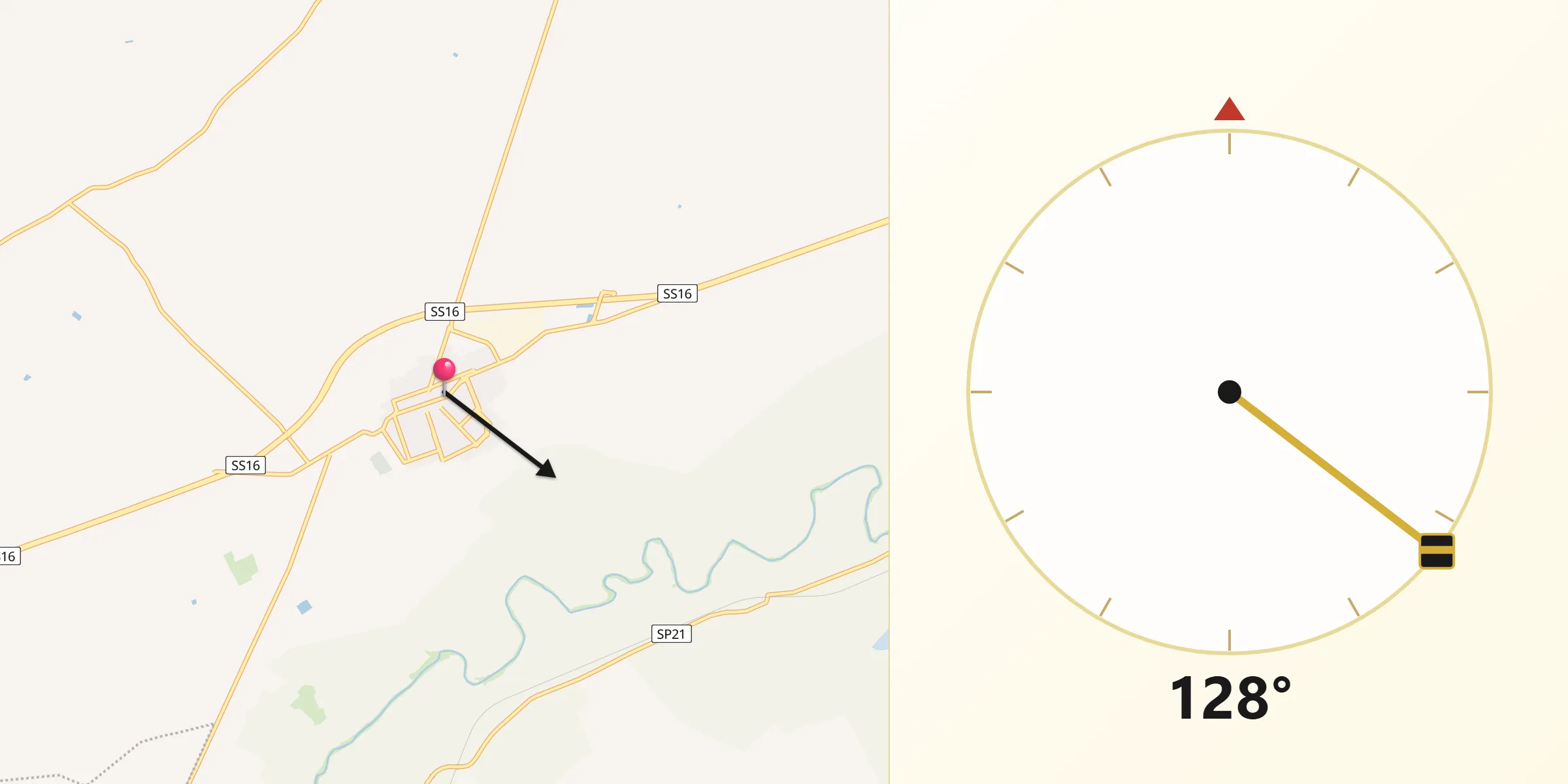 Direzione della Qibla da San Ferdinando di Puglia