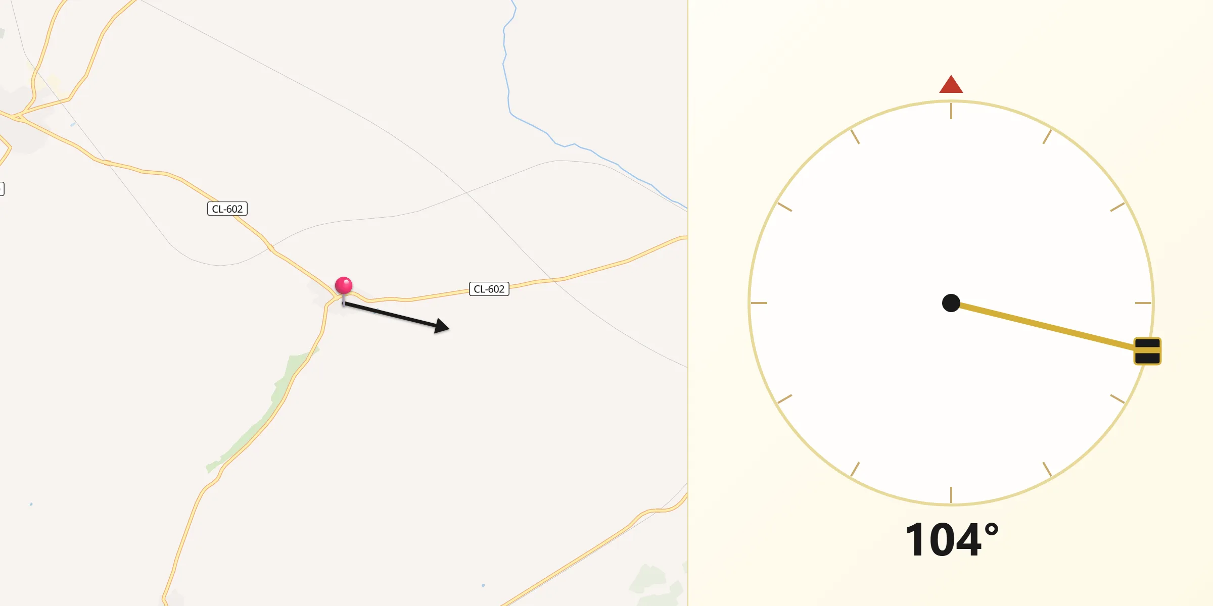 Dirección de la Qibla desde Villaverde de Medina