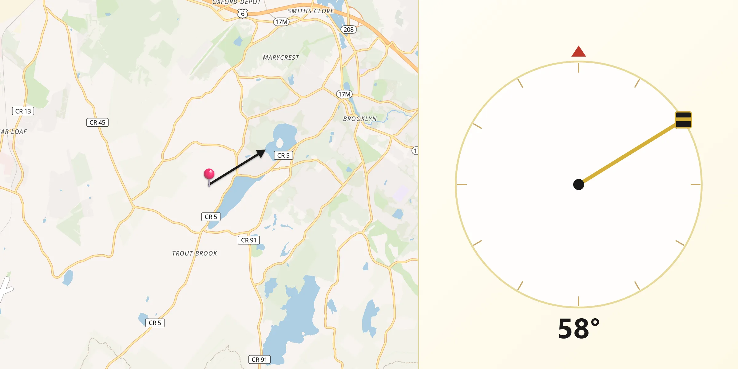 Qibla Direction from Walton Park