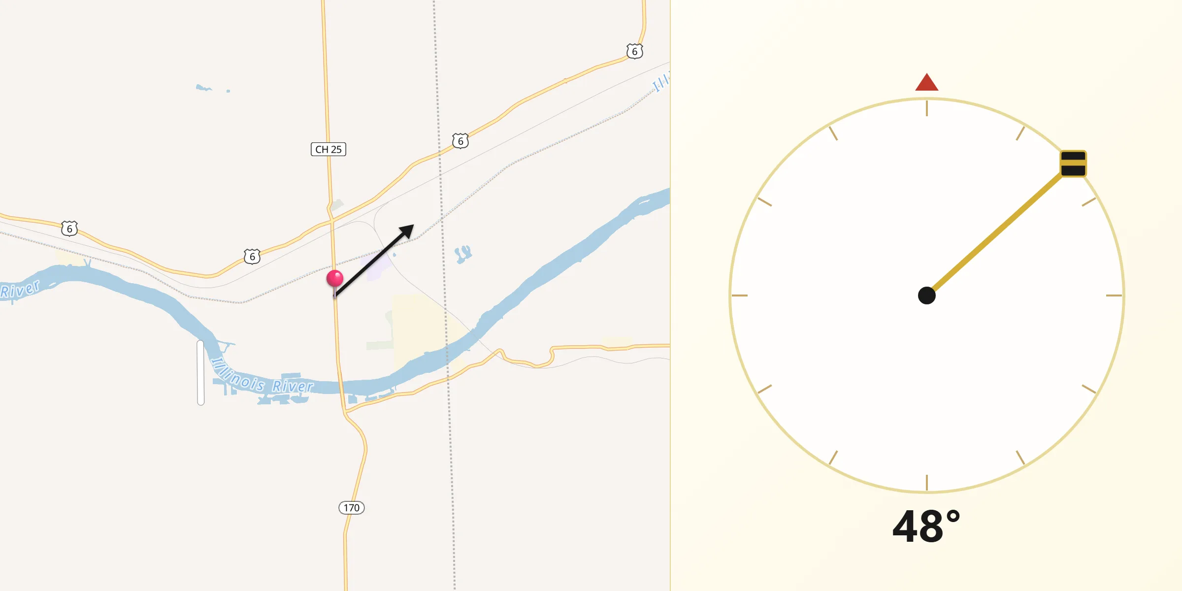 Qibla Direction from Seneca