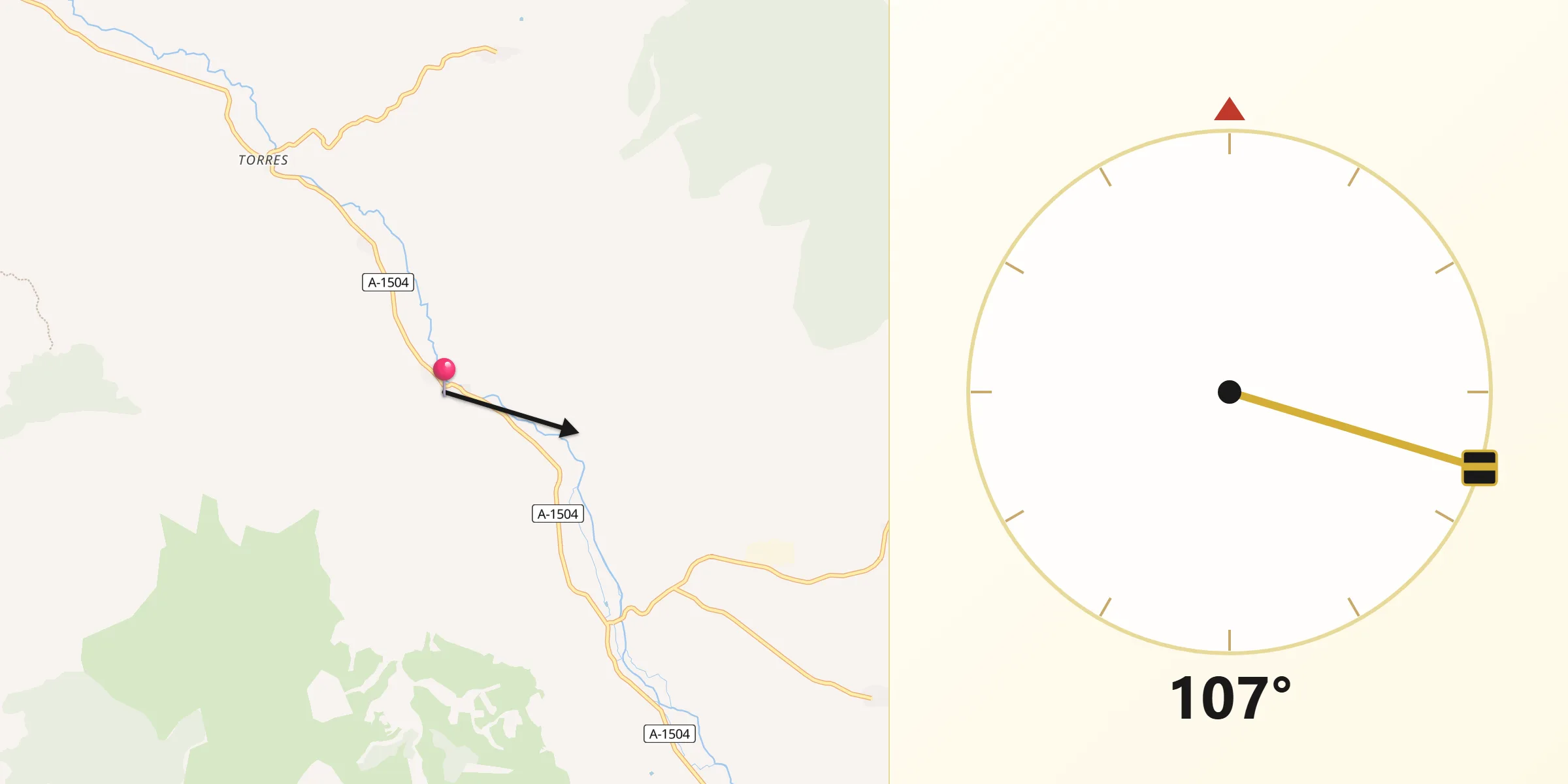 Dirección de la Qibla desde Belmonte de Gracián