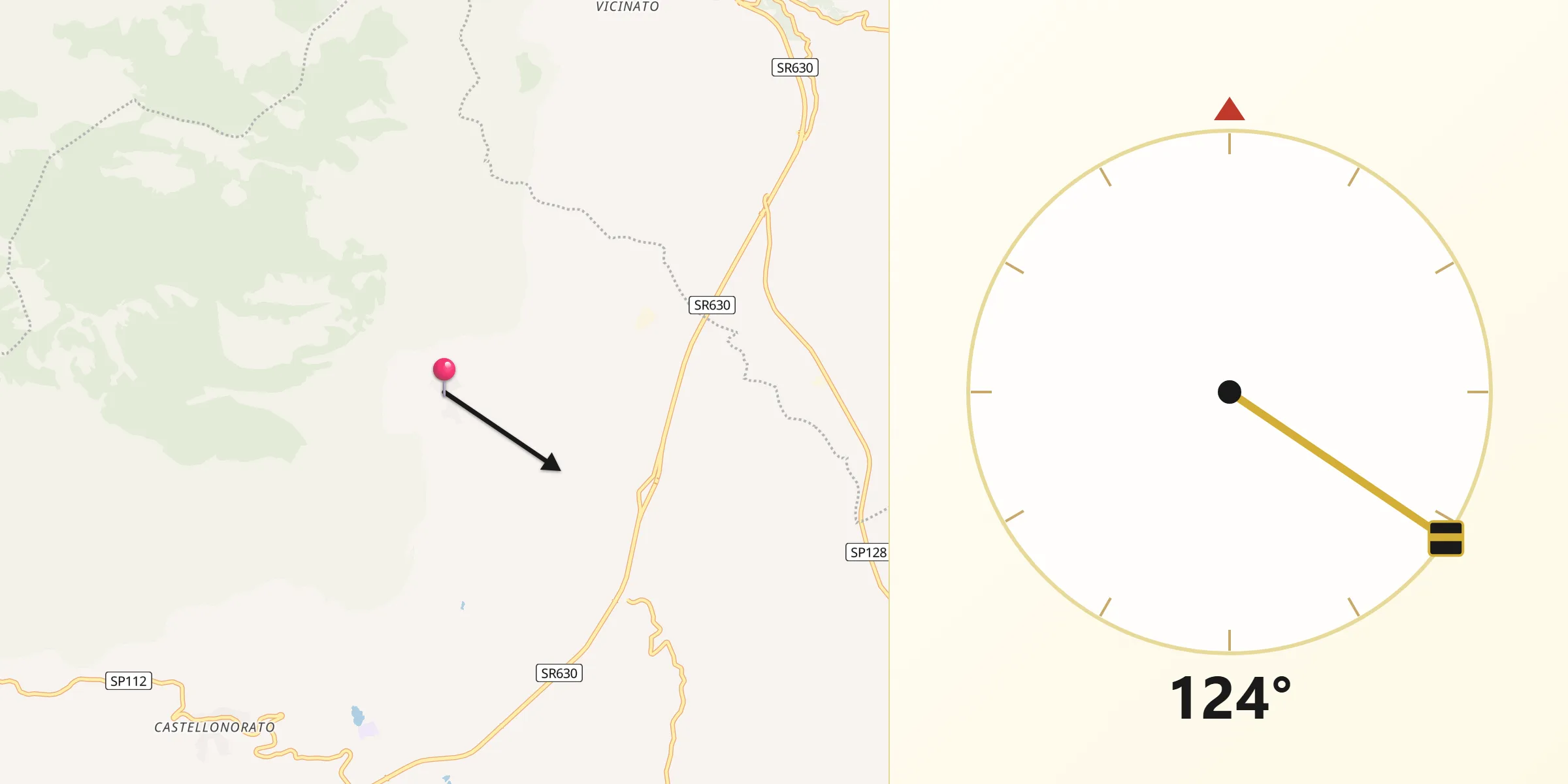 Direzione della Qibla da Spigno Saturnia Superiore