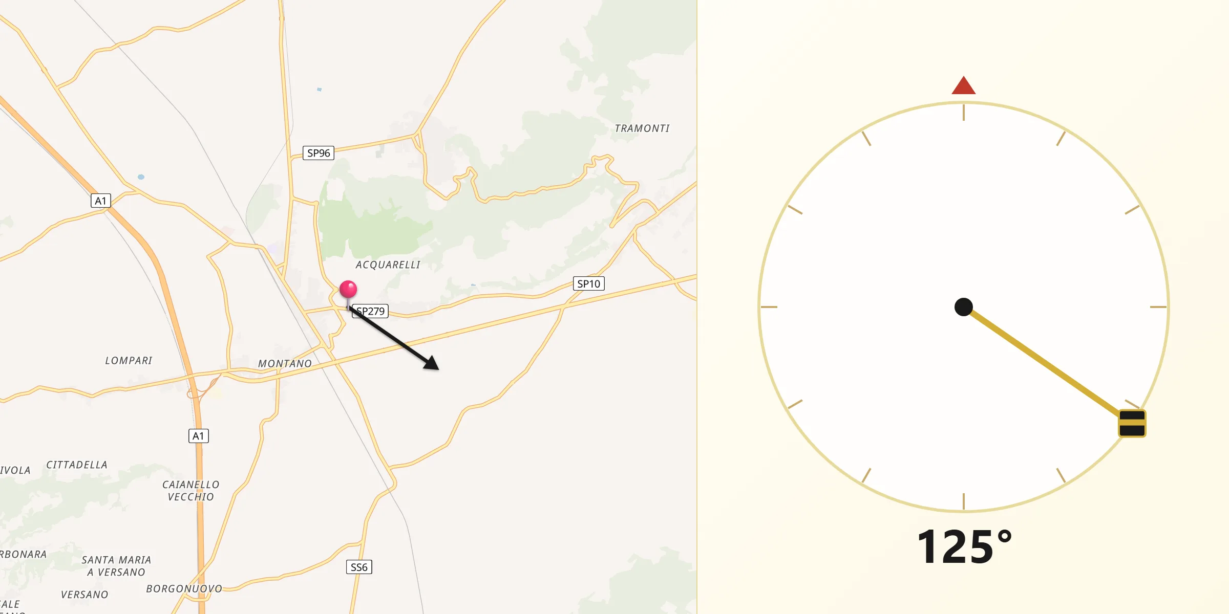 Direzione della Qibla da Marzanello