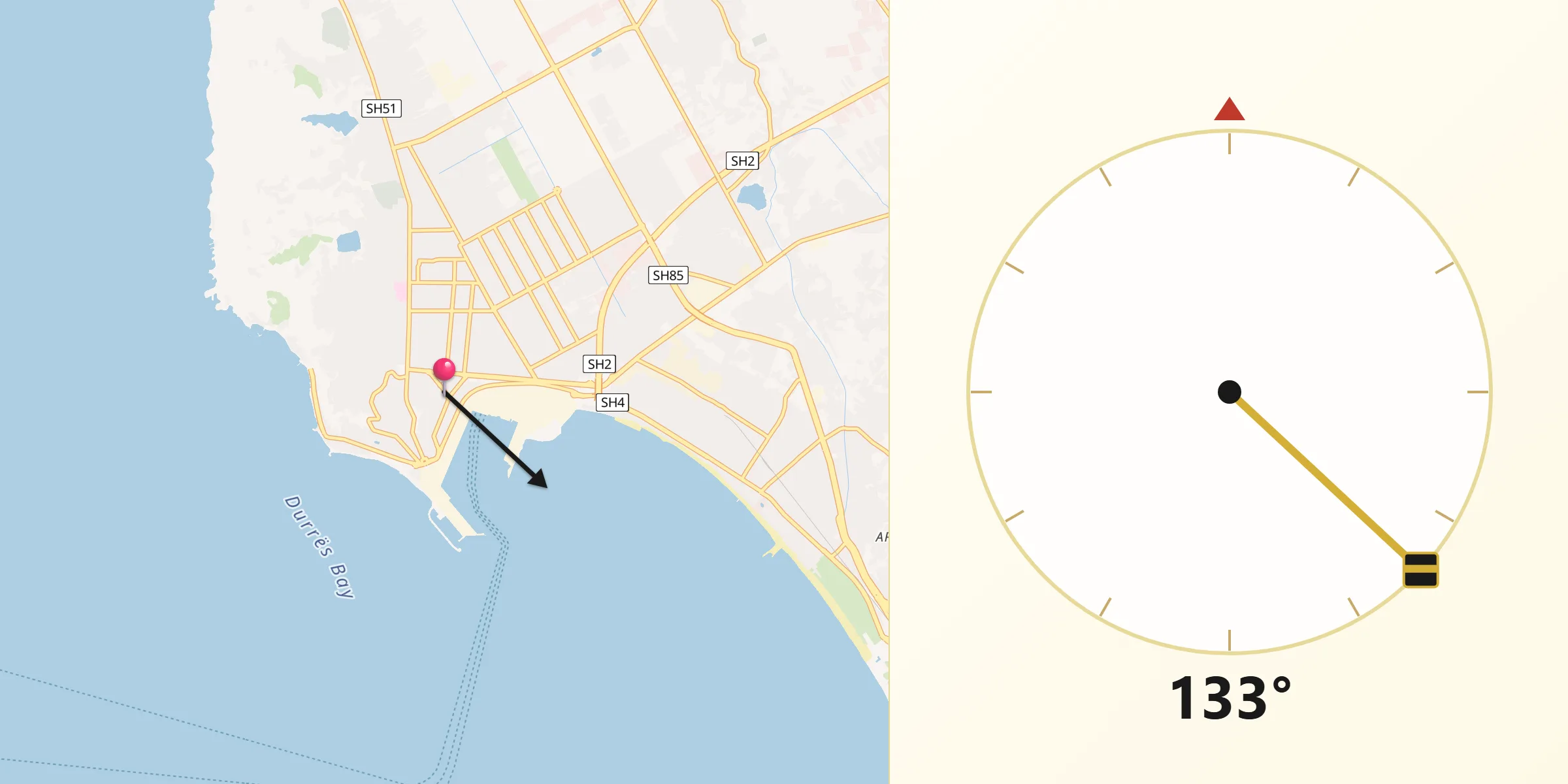 Drejtimi i Qibles nga Durrës District