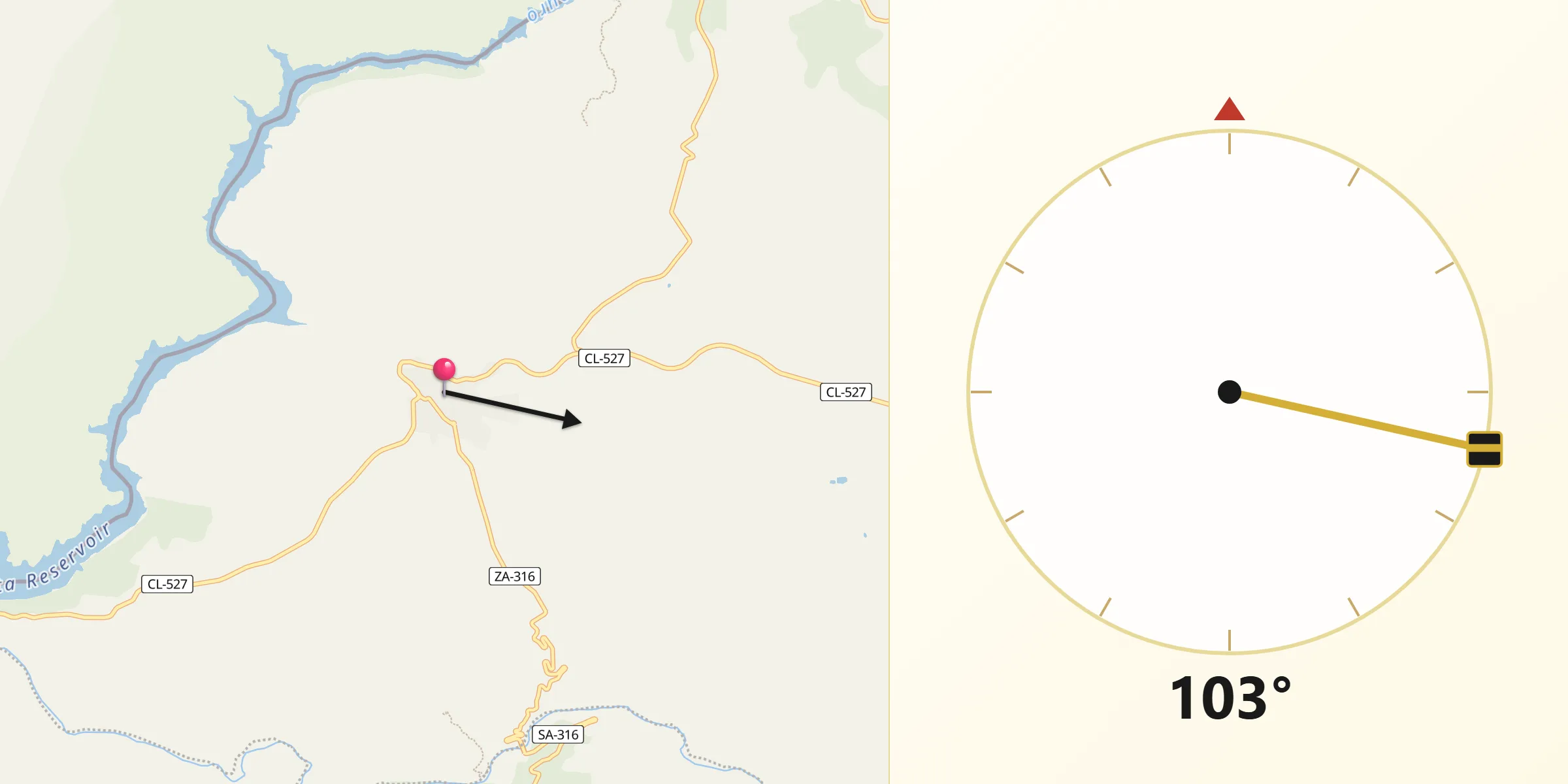 Dirección de la Qibla desde Fermoselle