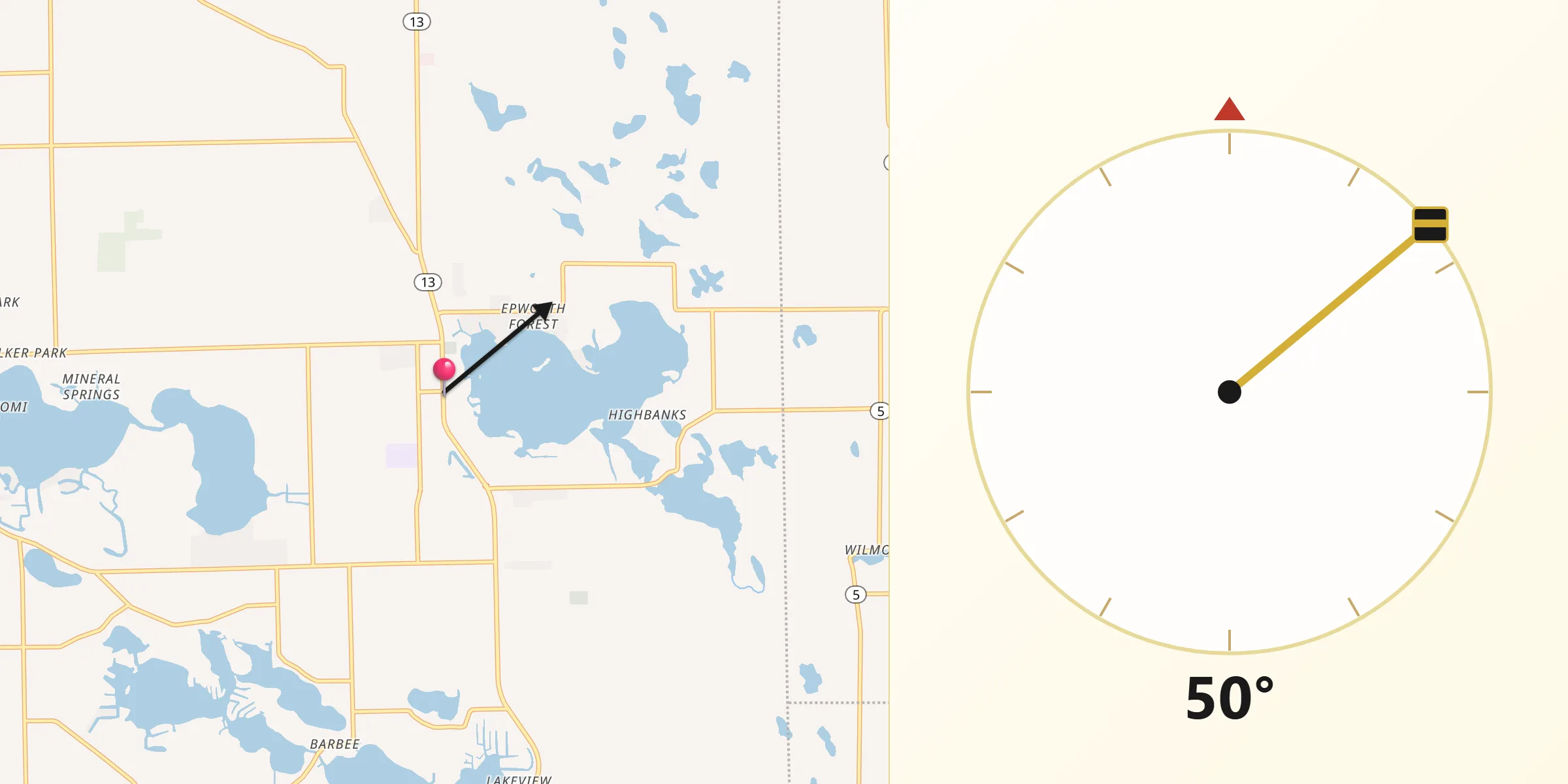 Qibla Direction from North Webster
