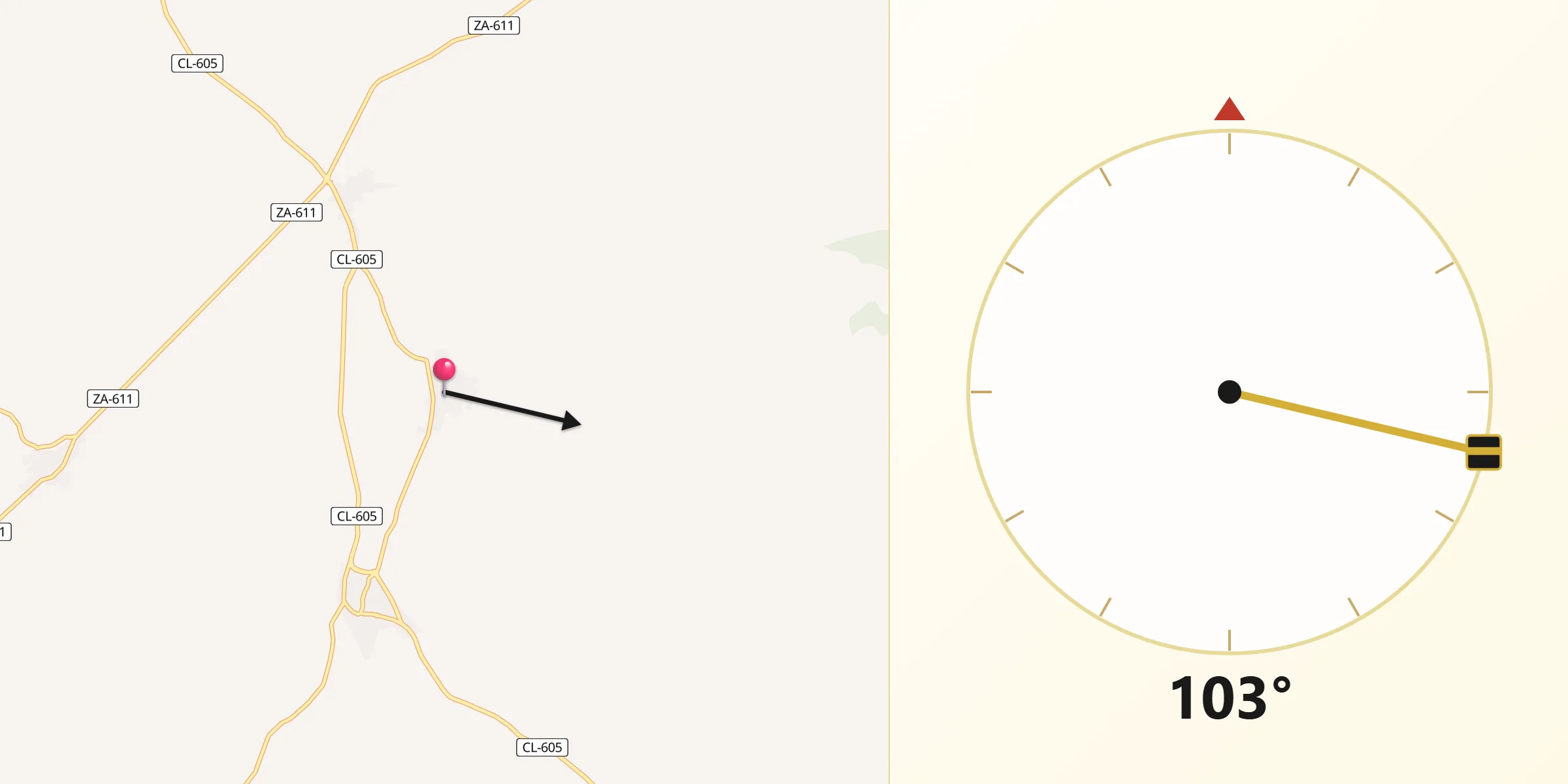 Dirección de la Qibla desde San Miguel de la Ribera