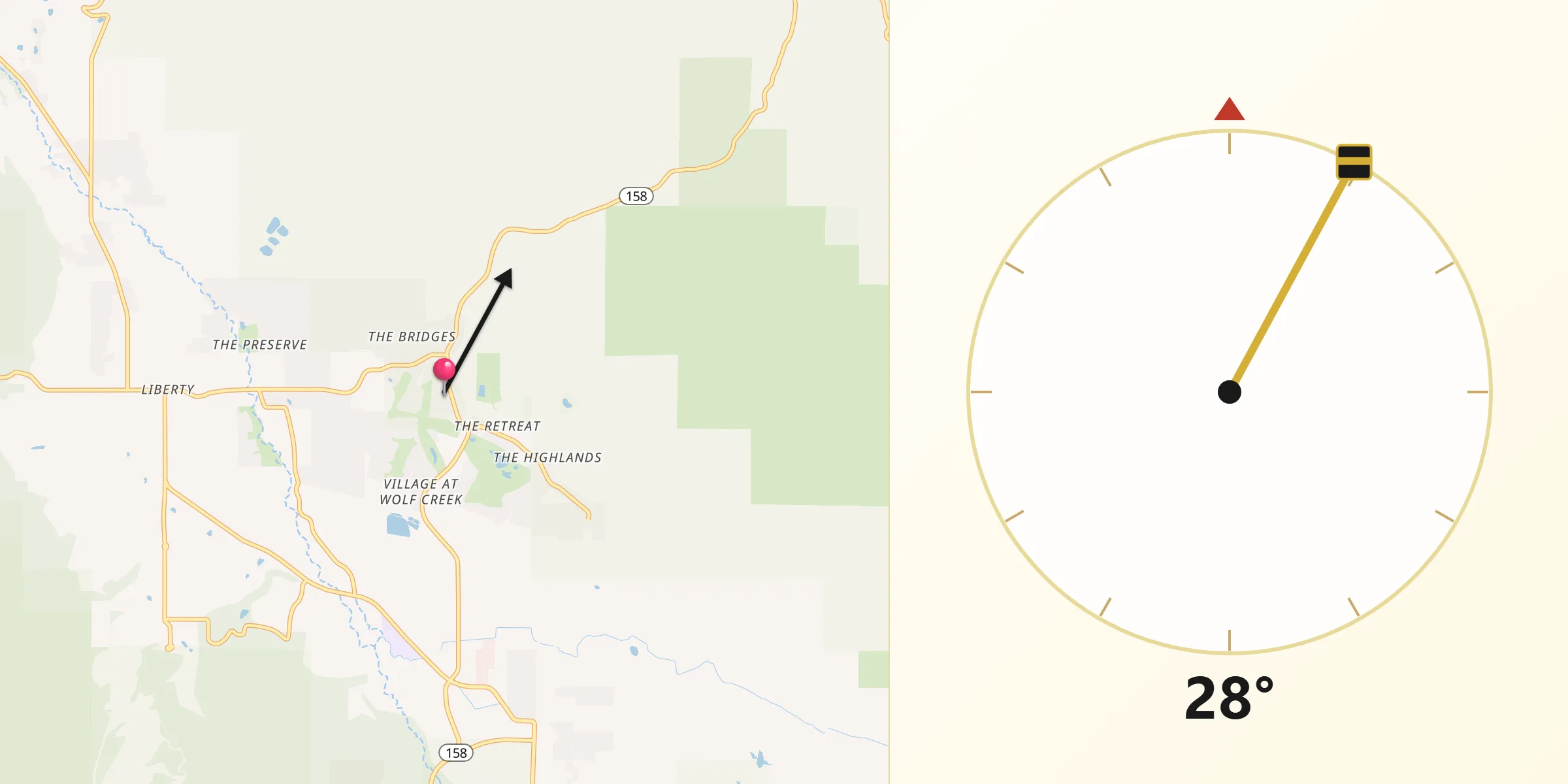 Qibla Direction from Wolf Creek