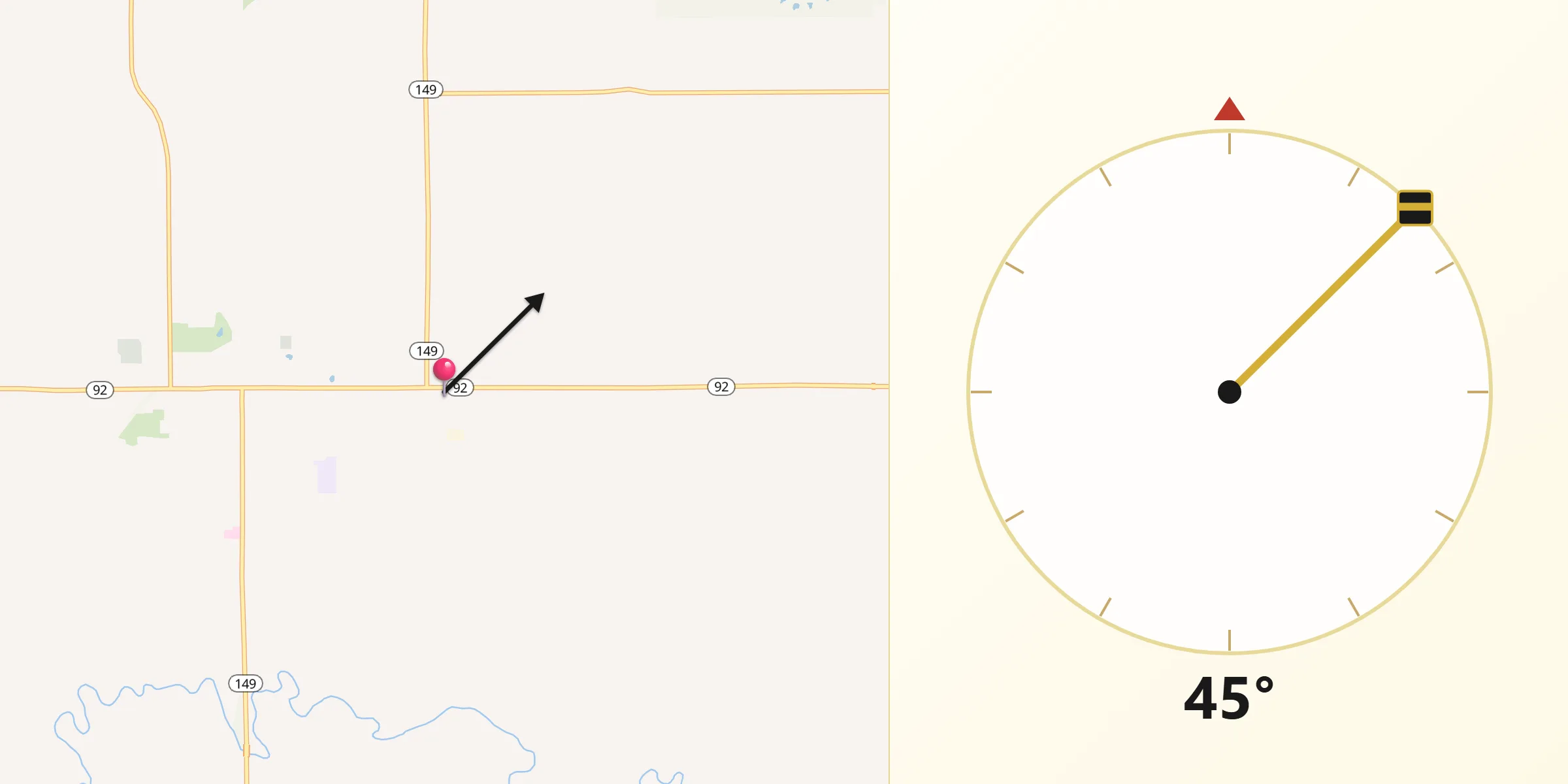 Qibla Direction from Keokuk County