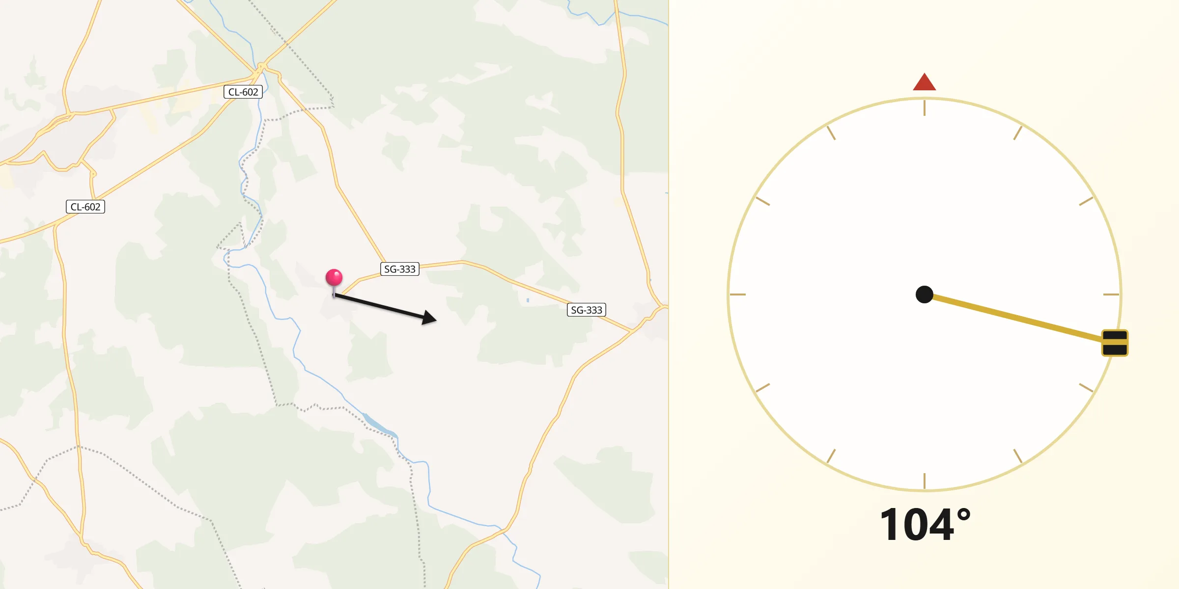 Dirección de la Qibla desde Remondo