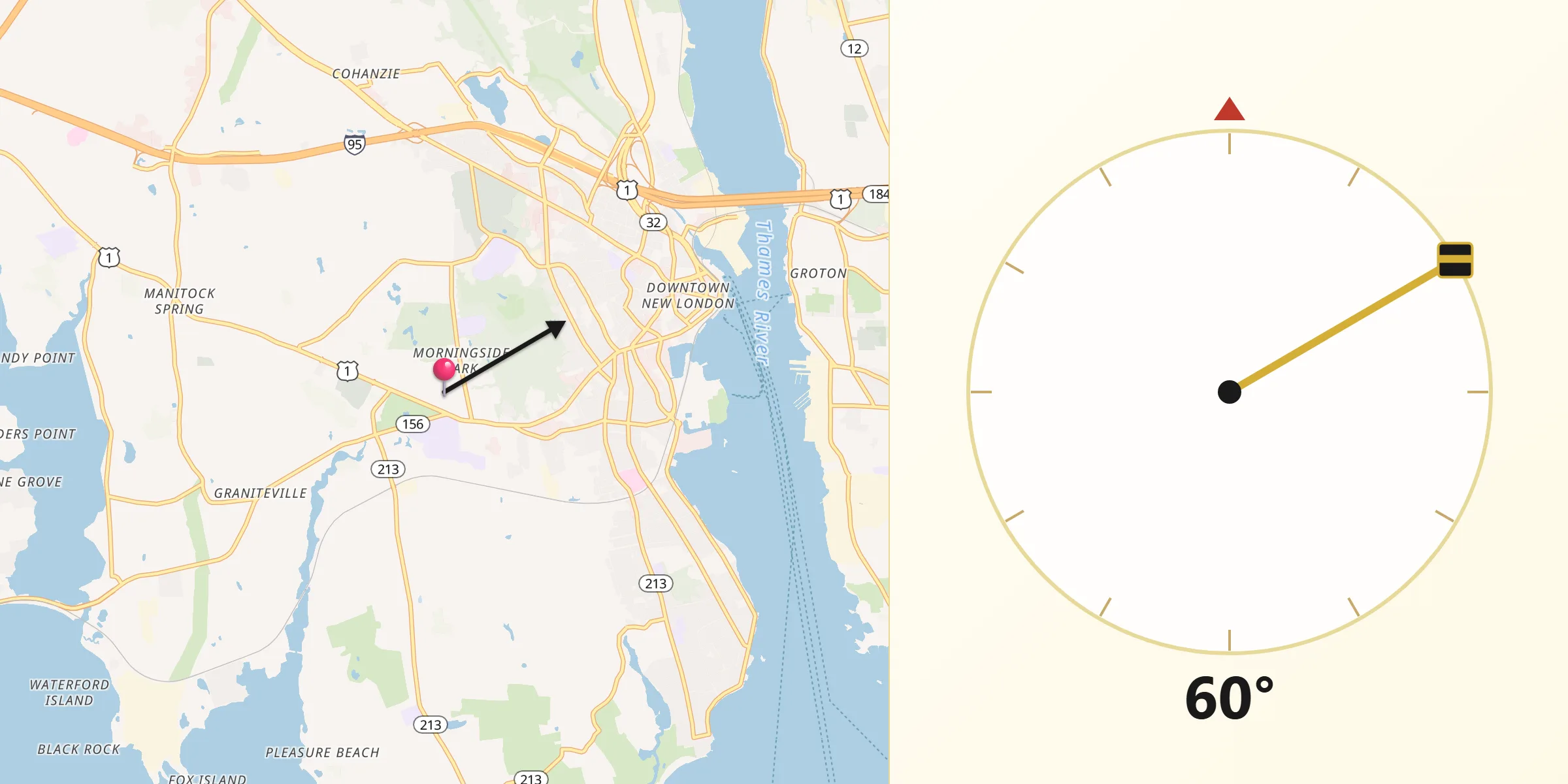 Qibla Direction from Central Waterford