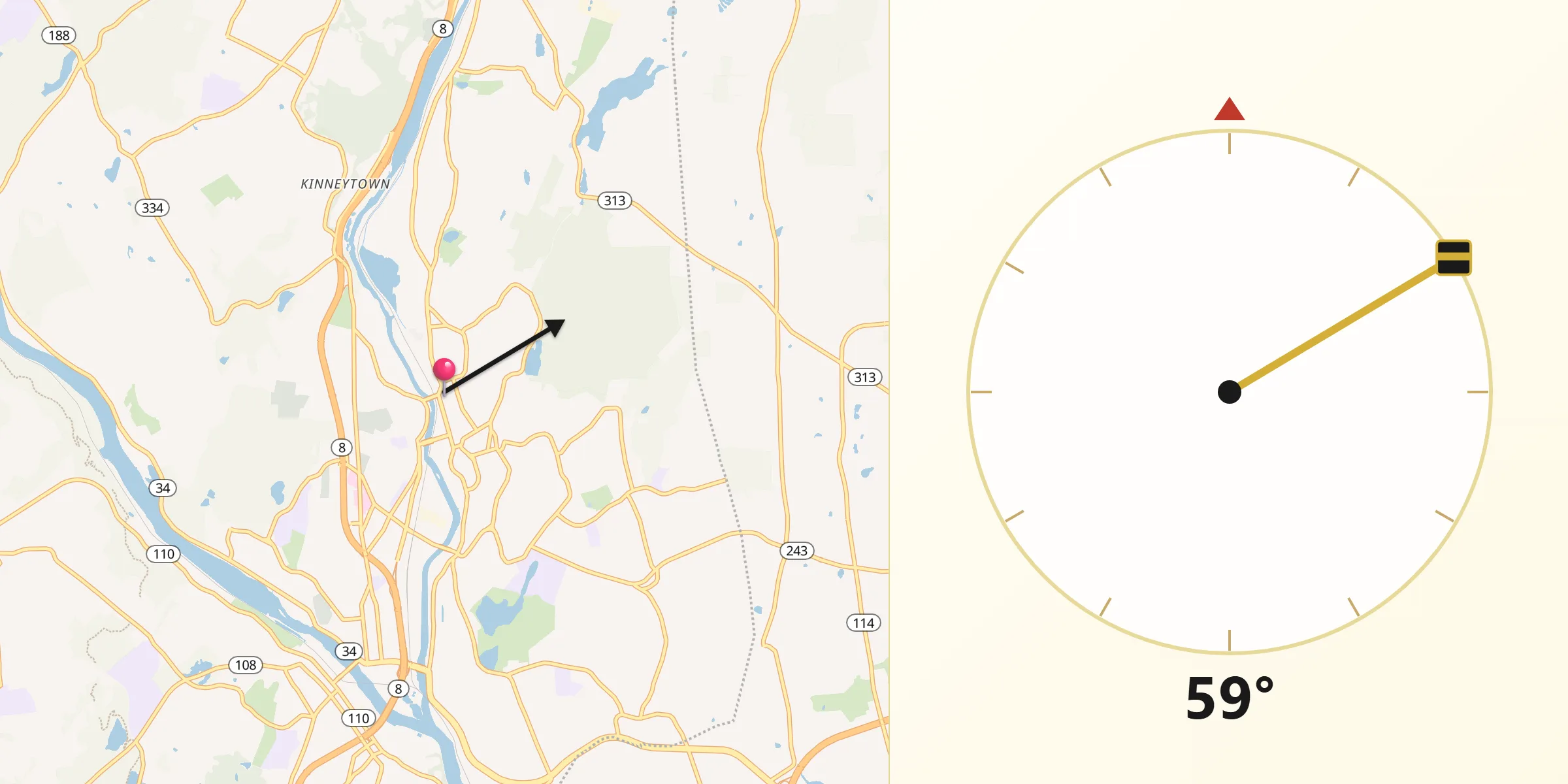 Qibla Direction from Ansonia