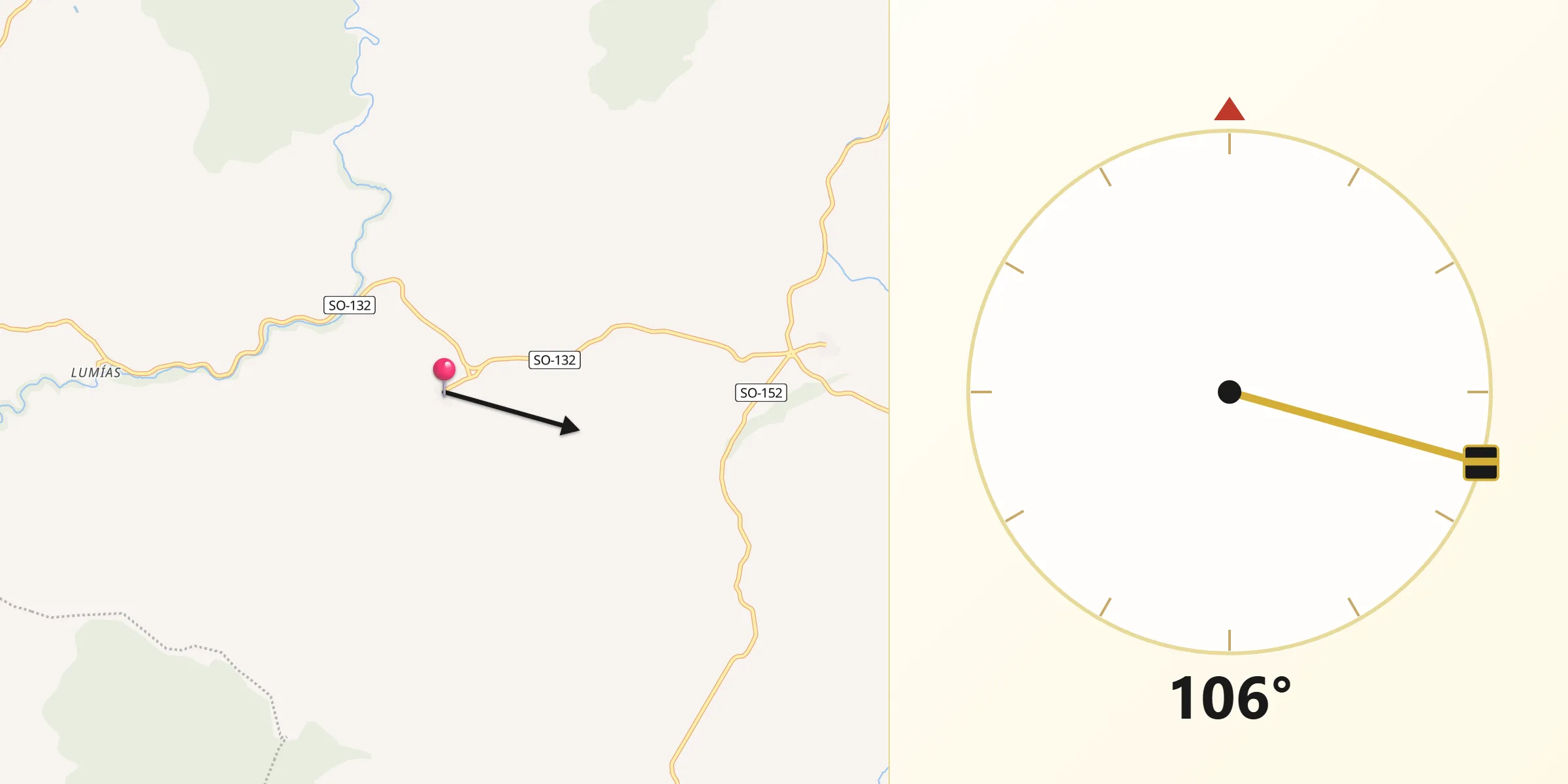Dirección de la Qibla desde Arenillas