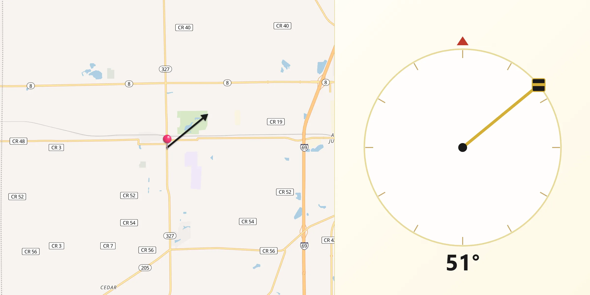Qibla Direction from Garrett