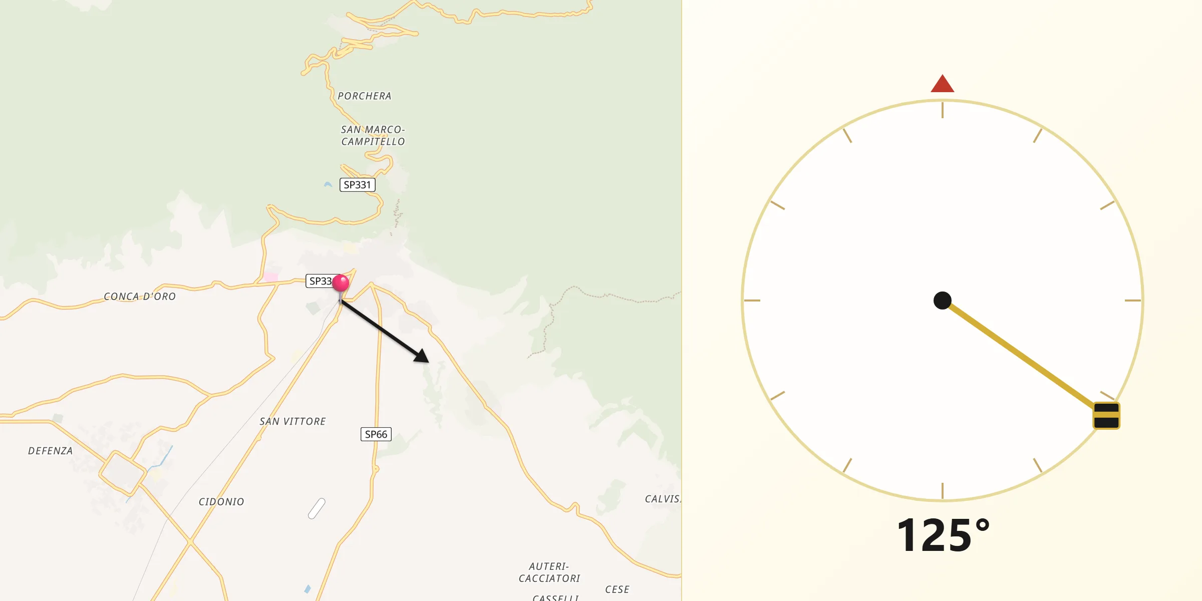 Direzione della Qibla da Piedimonte Matese