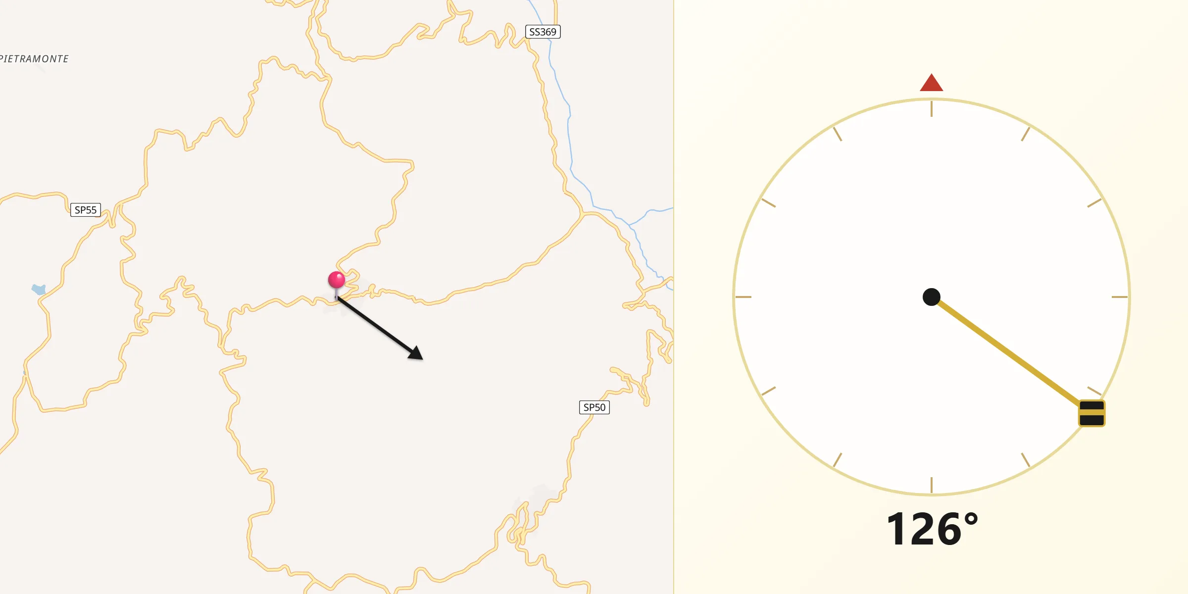 Direzione della Qibla da Foiano di Val Fortore