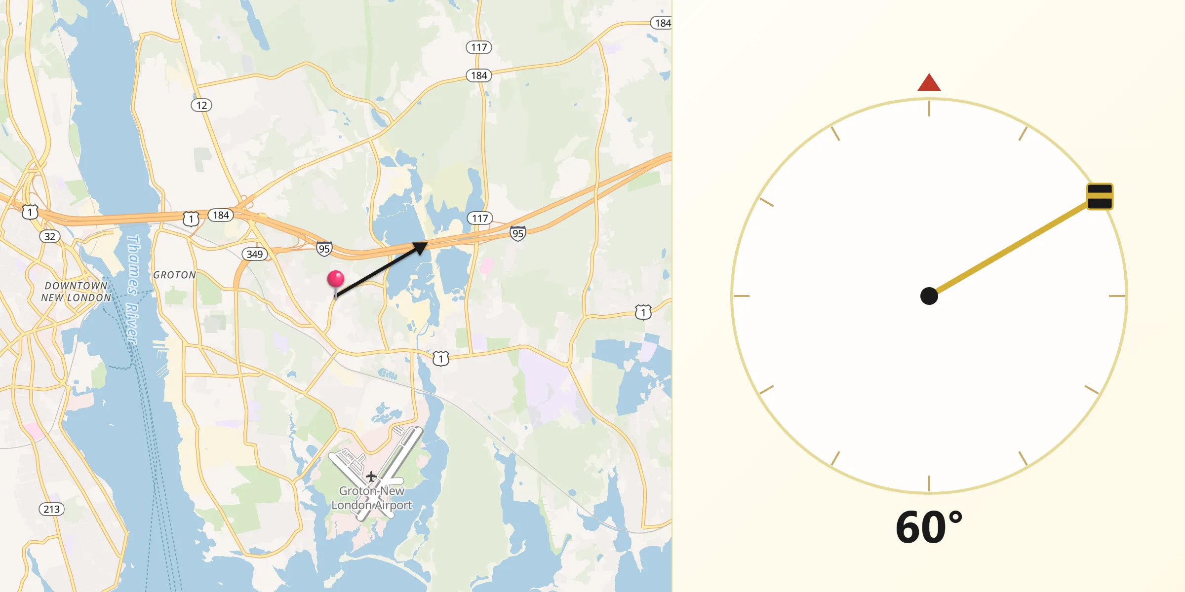 Qibla Direction from Long Hill