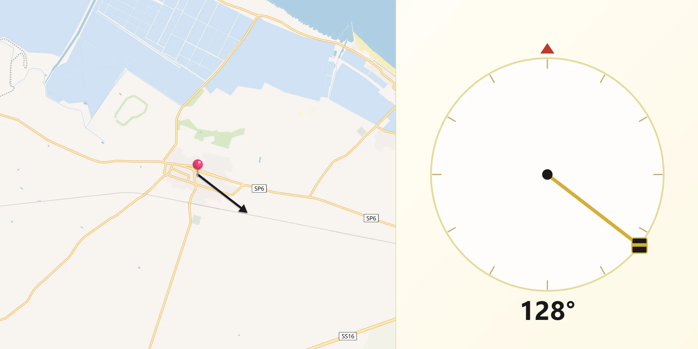 Direzione della Qibla da Trinitapoli