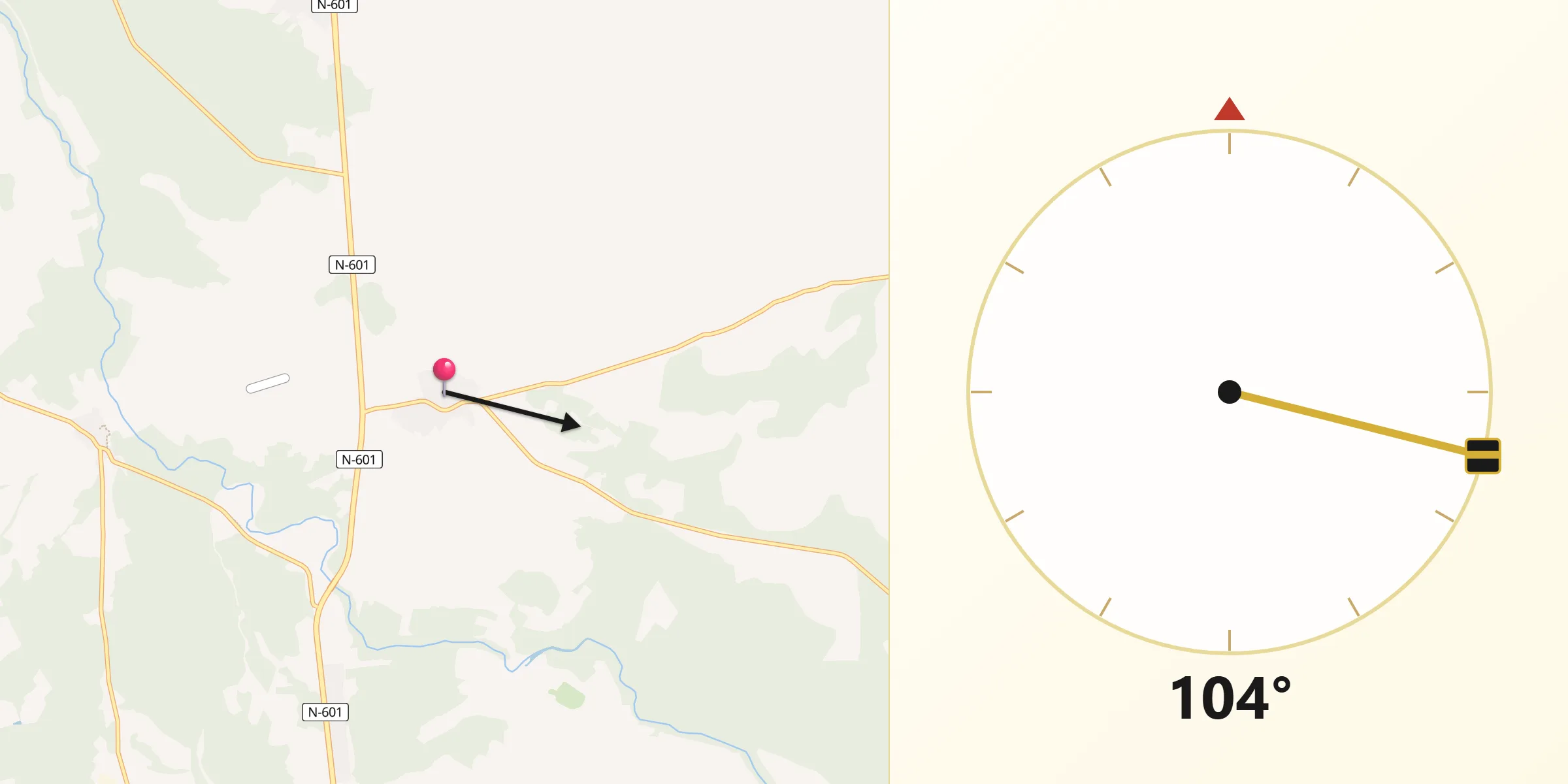 Dirección de la Qibla desde Alcazarén