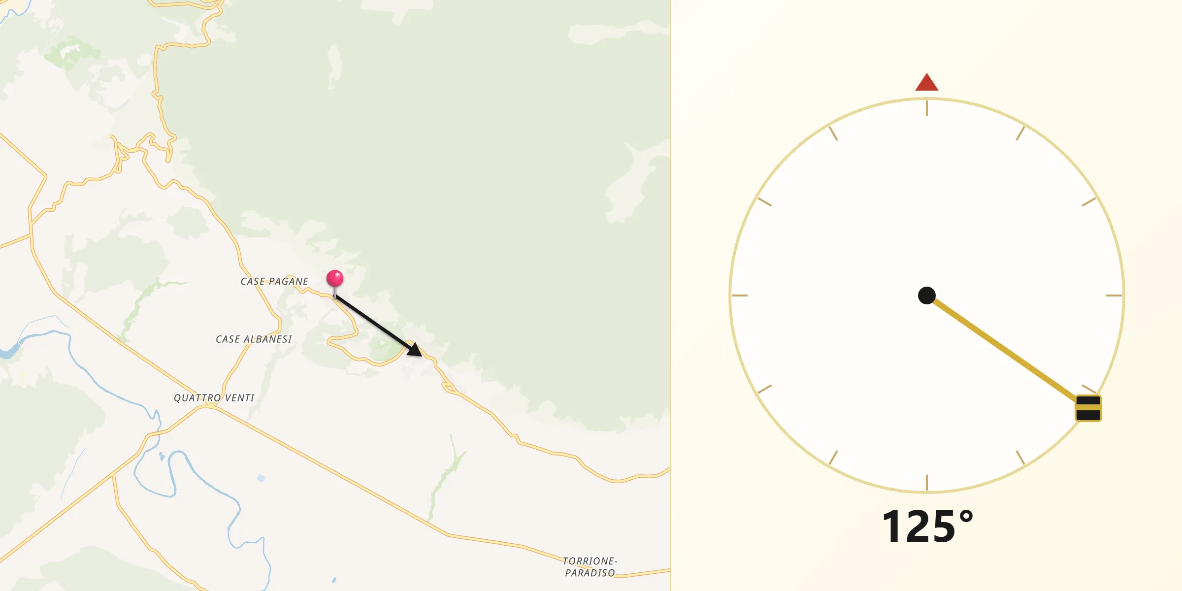 Direzione della Qibla da Raviscanina