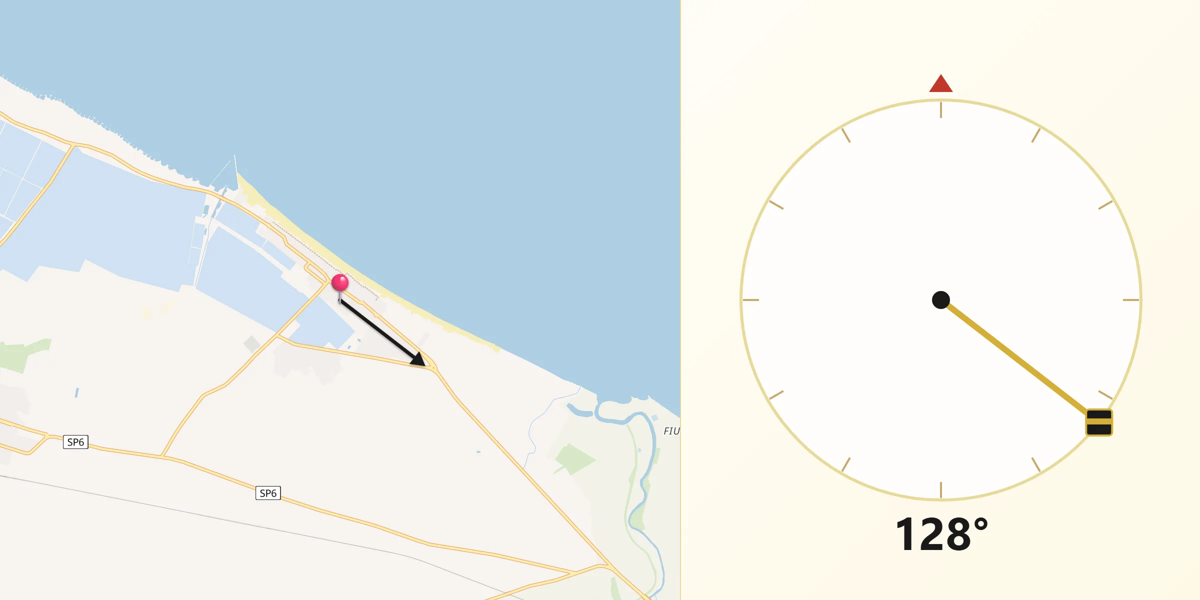 Direzione della Qibla da Margherita di Savoia