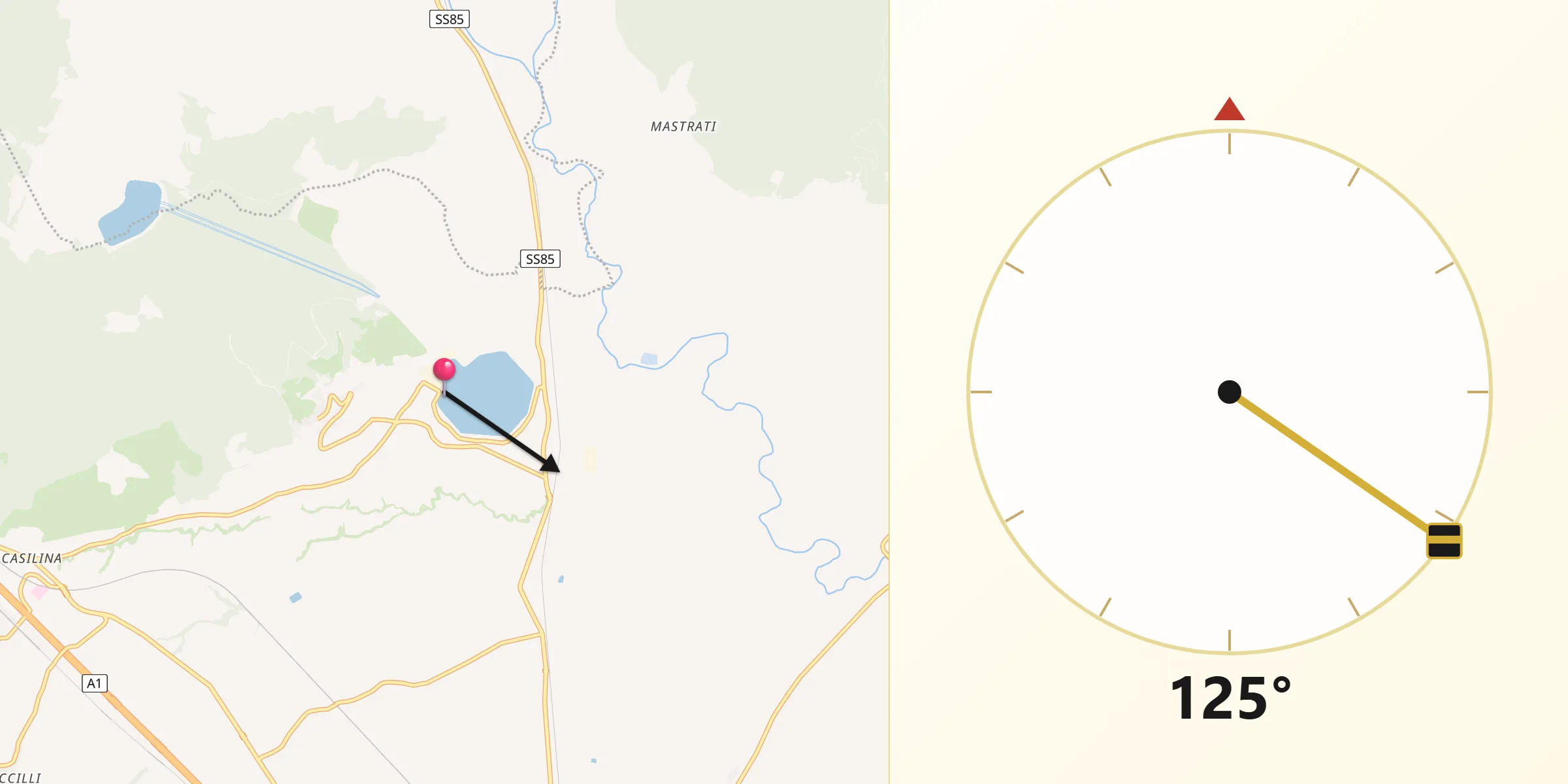 Direzione della Qibla da Presenzano