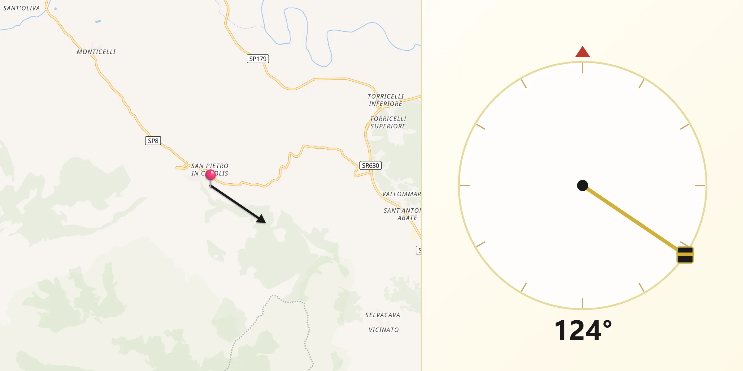Direzione della Qibla da Esperia