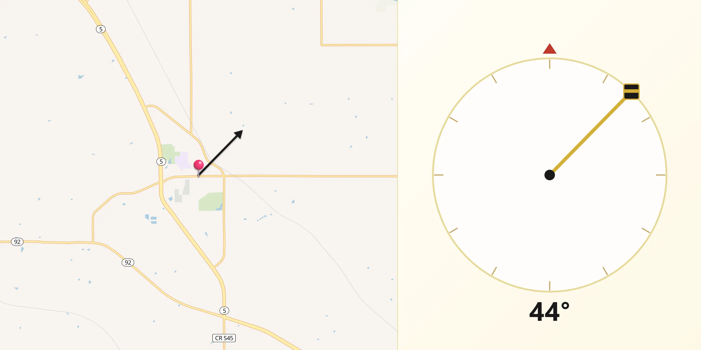 Qibla Direction from Pleasantville