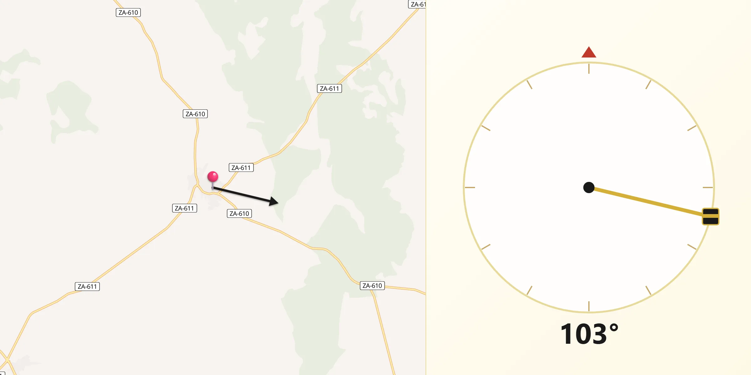 Dirección de la Qibla desde Venialbo