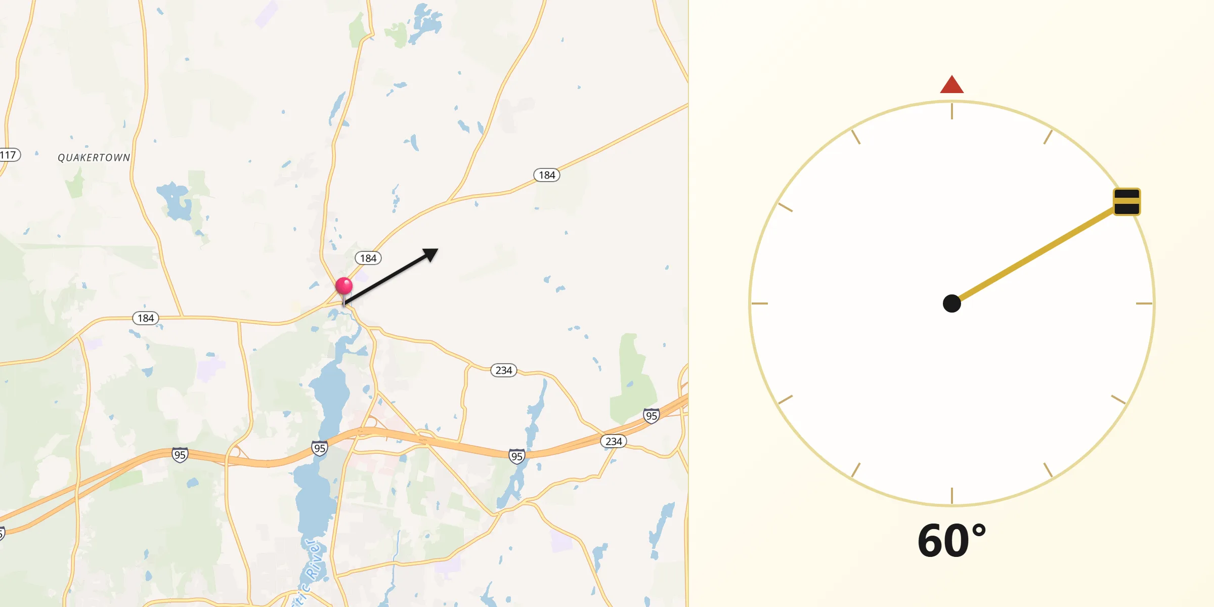 Qibla Direction from Old Mystic