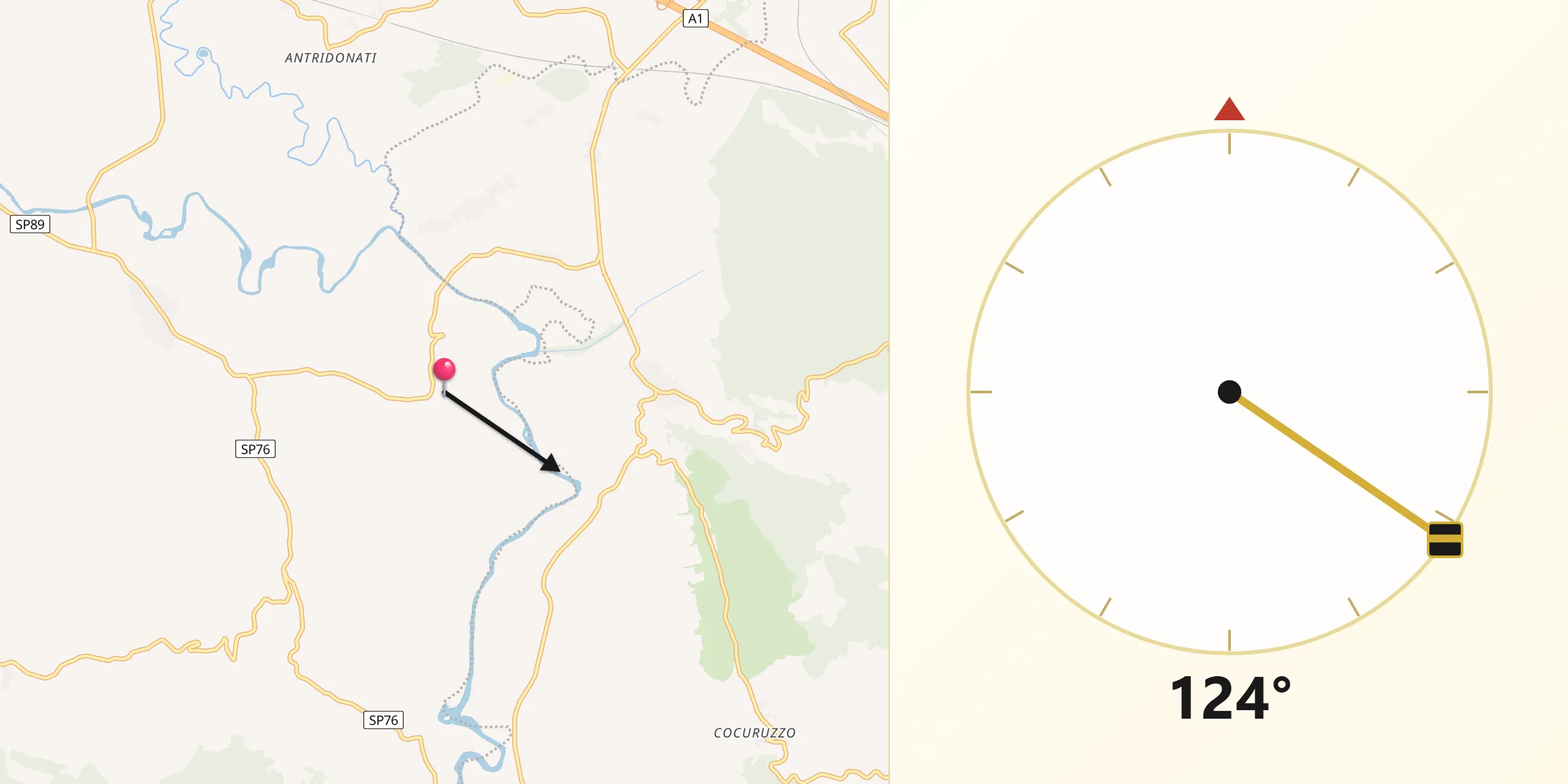 Direzione della Qibla da Sant'Ambrogio sul Garigliano